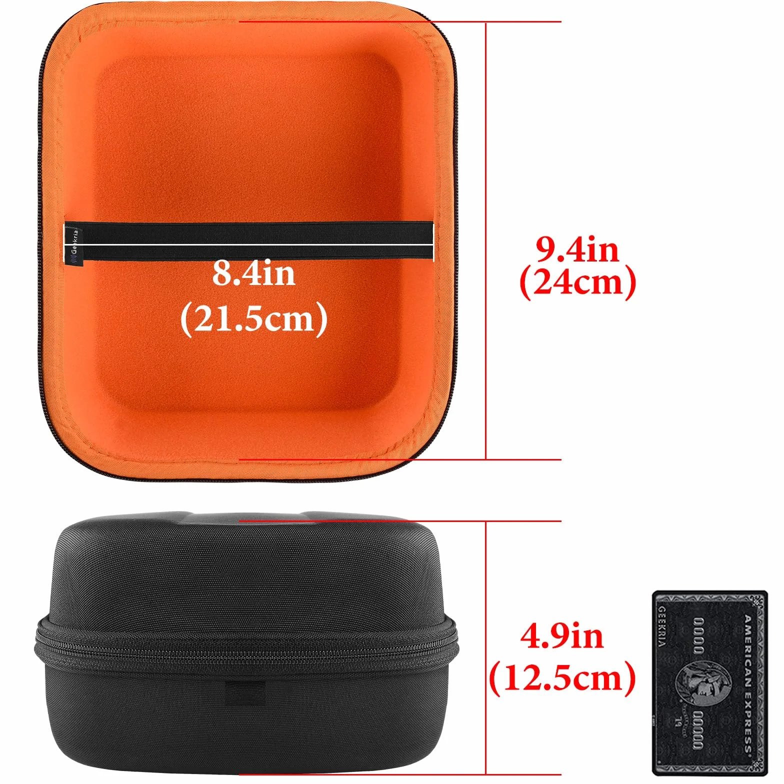 Geekria Shield etui na słuchawki kompatybilne z Sennheiser HD820, HD800S, HD800, HD700, HD660S2, HD660S, HD650, zapasowa twarda obudowa, torba podróżna z miejscem na kable (czarne)