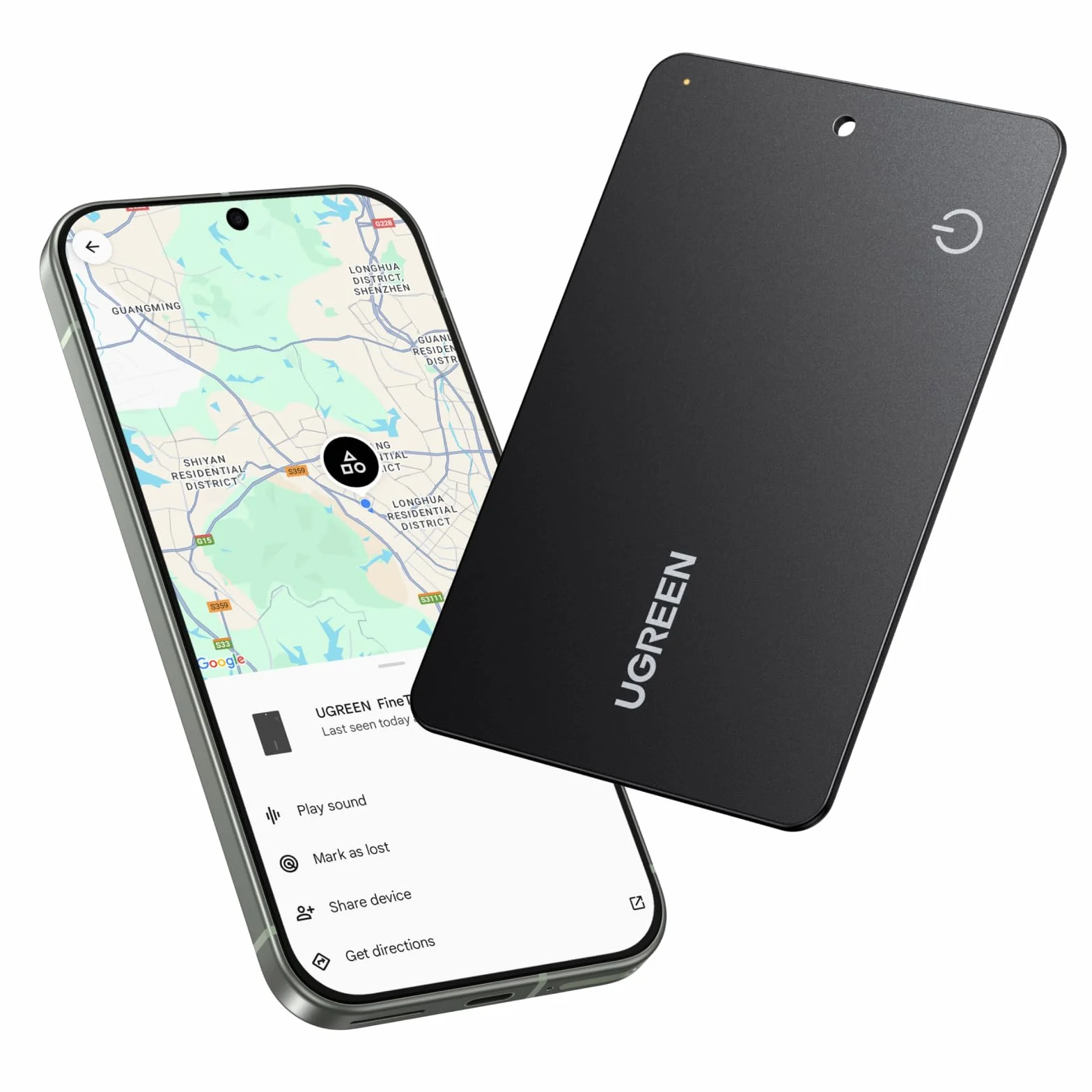 UGREEN FineTrack Slim G kompatybilny z Google Find Hub (tylko Android), lokalizator Bluetooth 1,7 mm, 5 lat żywotności baterii, IP68 Walletfinder kompatybilny z Pixel 10/Galaxy S25 itp.