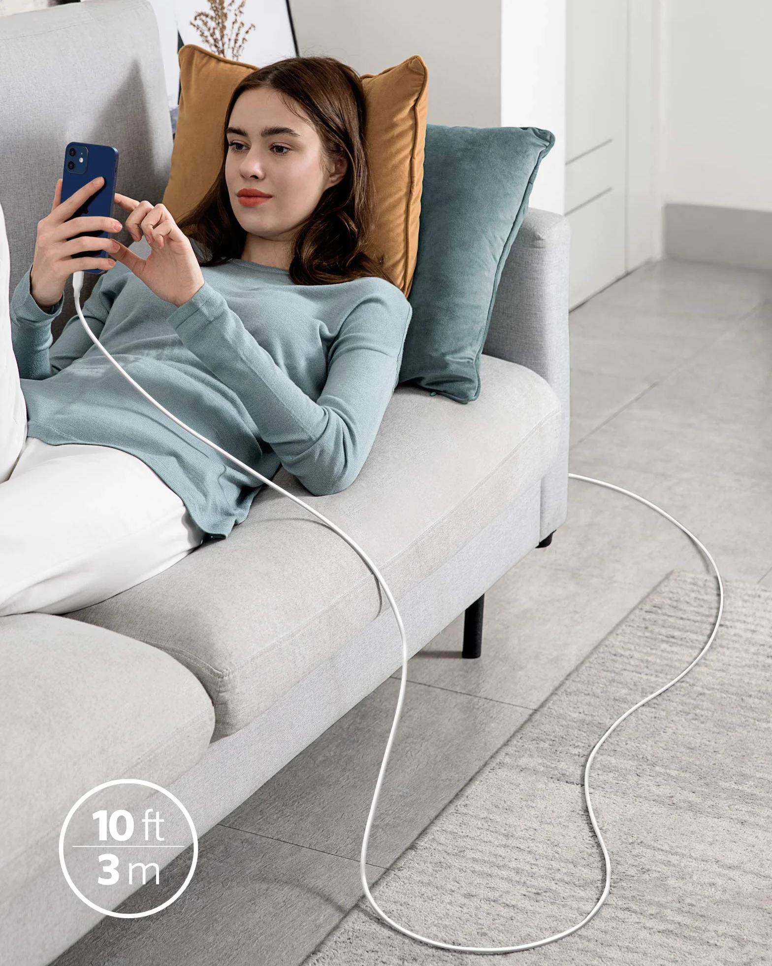Anker PowerLine II USB C auf Lightning Kabel MFi-Zertifiziert 3m Weiß Power Delivery