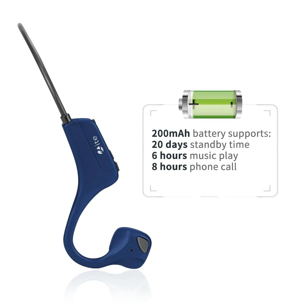 Słuchawki z przewodnictwem kostnym Bluetooth, bezprzewodowe słuchawki z mikrofonami, lekkie, odporne na pot, wodoodporne słuchawki do biegania, długa żywotność baterii, niebieskie