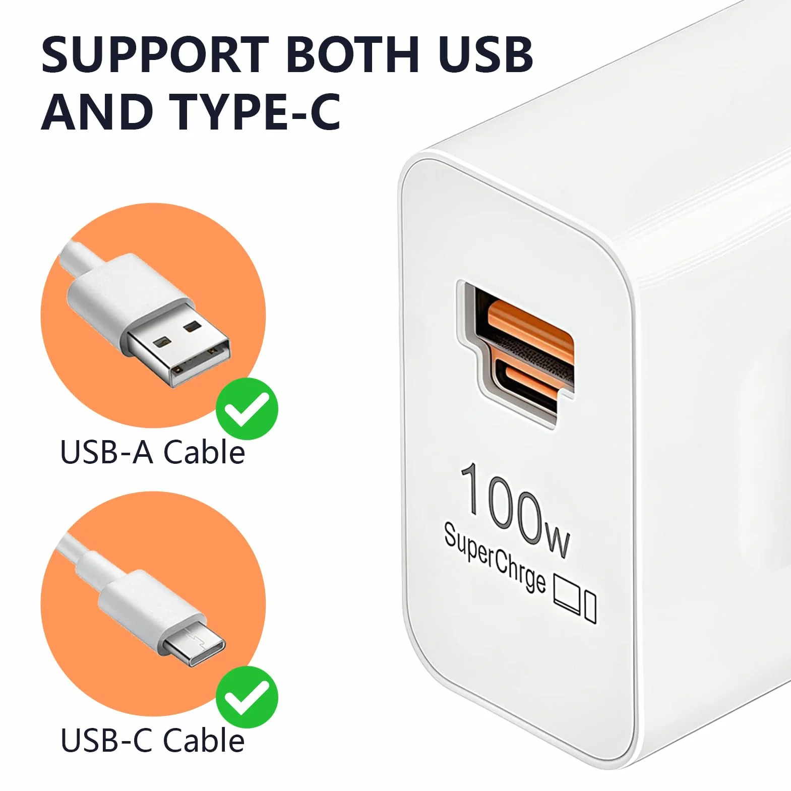 Szybka ładowarka SuperCharge 100 W USB C 2 porty z kablem 2 M 6 A do Honor i Huawei