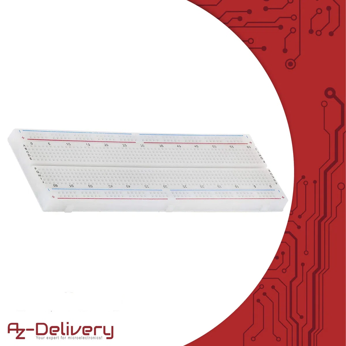 AZDelivery MB 102 Breadboard Kit - 830 breadboard, zasilacz 3,3V 5V, 65szt zworek kompatybilny z Arduino i Raspberry Pi w tym Ebook!