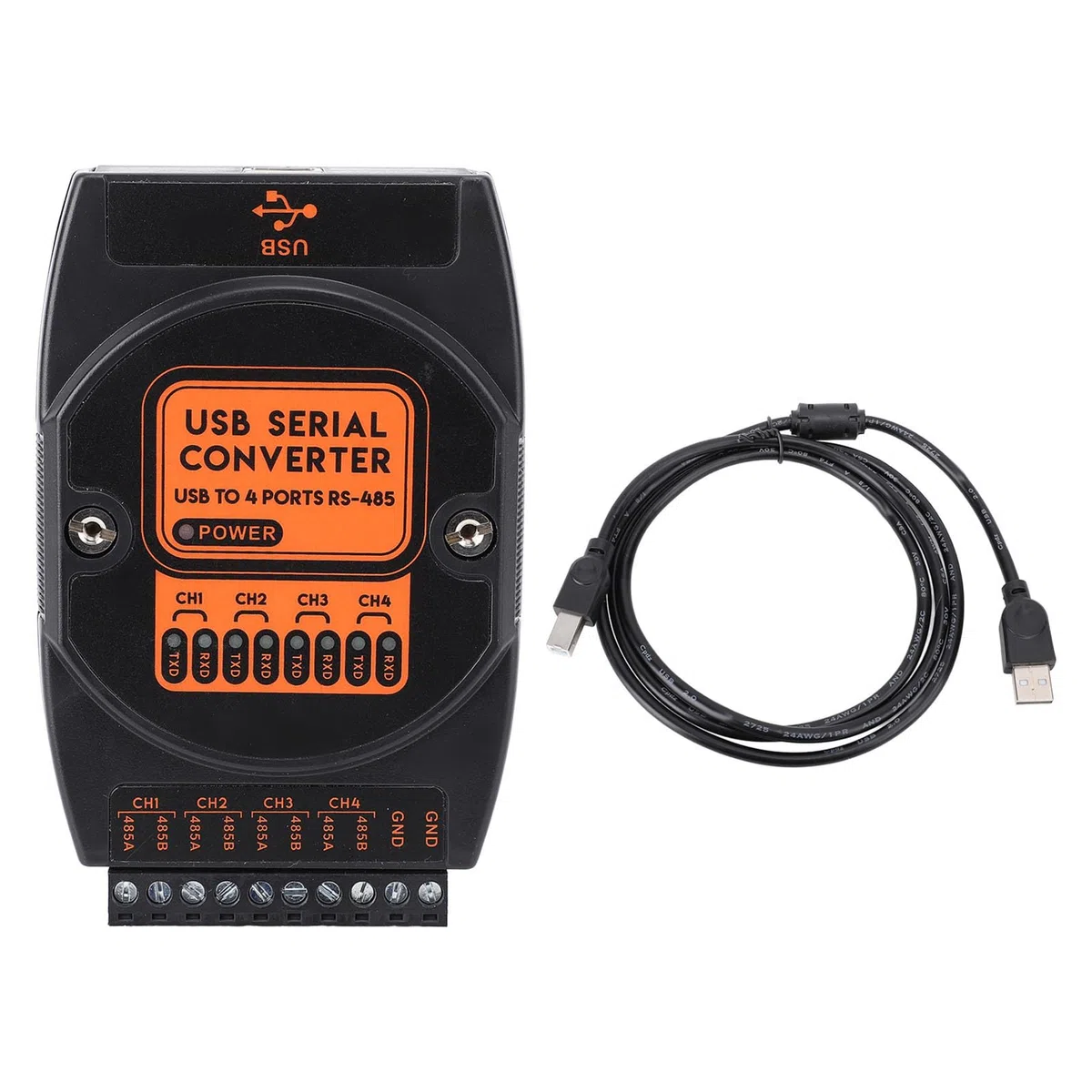 Eujgoov Konwerter USB na 4-kierunkowy Port Szeregowy 485, materiał ABS, Izolacja 1500 V, Ochrona 600 W, do urządzeń
