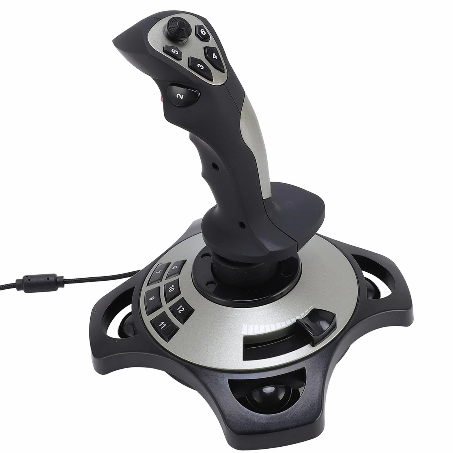 Elprico Symulator Lotu Kontroler Typu Joystick Przewodowy Drążek Sterowy USB z Wibracjami i Przyciskami Wielofunkcyjnymi dla 7 8 10 11, Doskonały dla Graczy w Gry Lotnicze