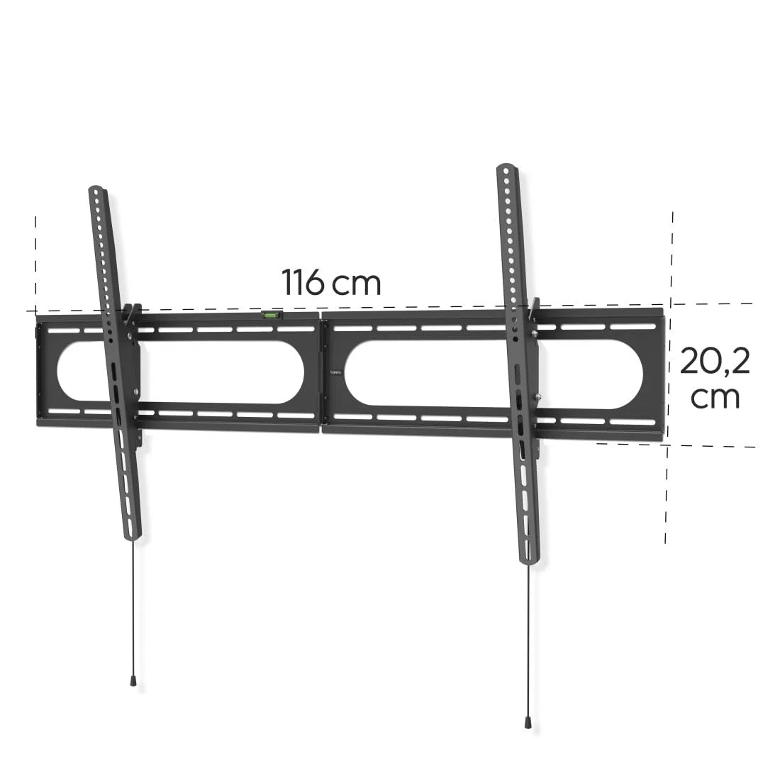 Hama Uchwyt ścienny do telewizora, pochylany, Slim (uchwyt ścienny do telewizora 37-120 cali, VESA 50 x 50 do VESA 1100 x 600, do 100 kg, niewielki odstęp od ściany, z kołkami Fischera i szablonem do