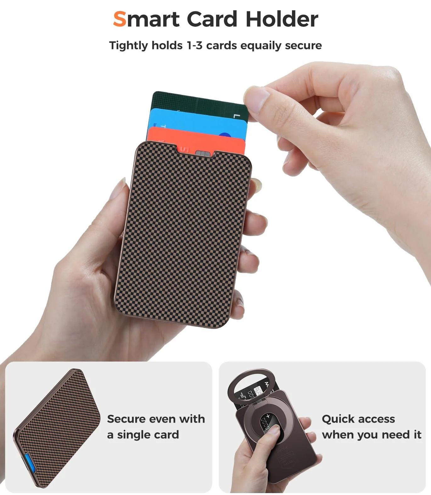 BENKS MagSafe Wallet Stand – Uchwyt na karty z DuPont Kevlar, RFID, Regulowana Podstawka, iPhone 12–16