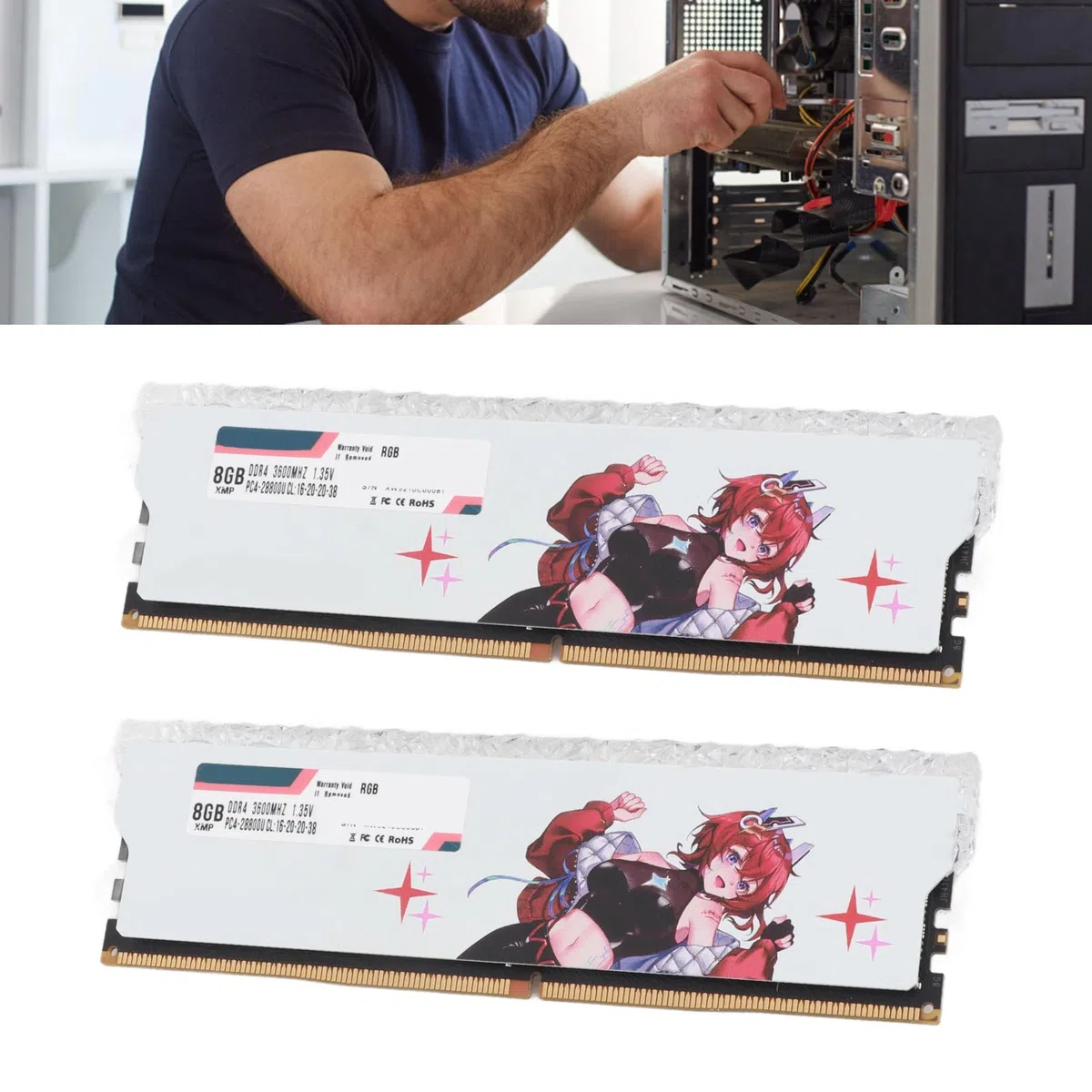 Cryfokt Wysokowydajny moduł Pamięci DDR4 RAM 3600 MHz z XMP2.0 do Komputerów Stacjonarnych 2 X DDR4 RAM (16 GB (2x8 GB))
