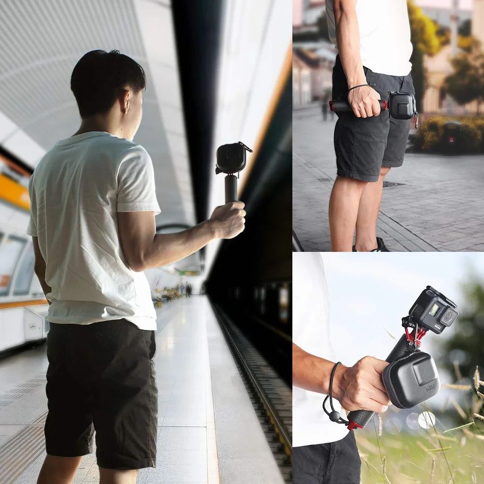 HSU Przenośna mini torba na kamerę akcji, rama, obudowę, torba kieszonkowa, kompatybilna z GoPro Hero, Max Osmo Action, dla GoPro Hero