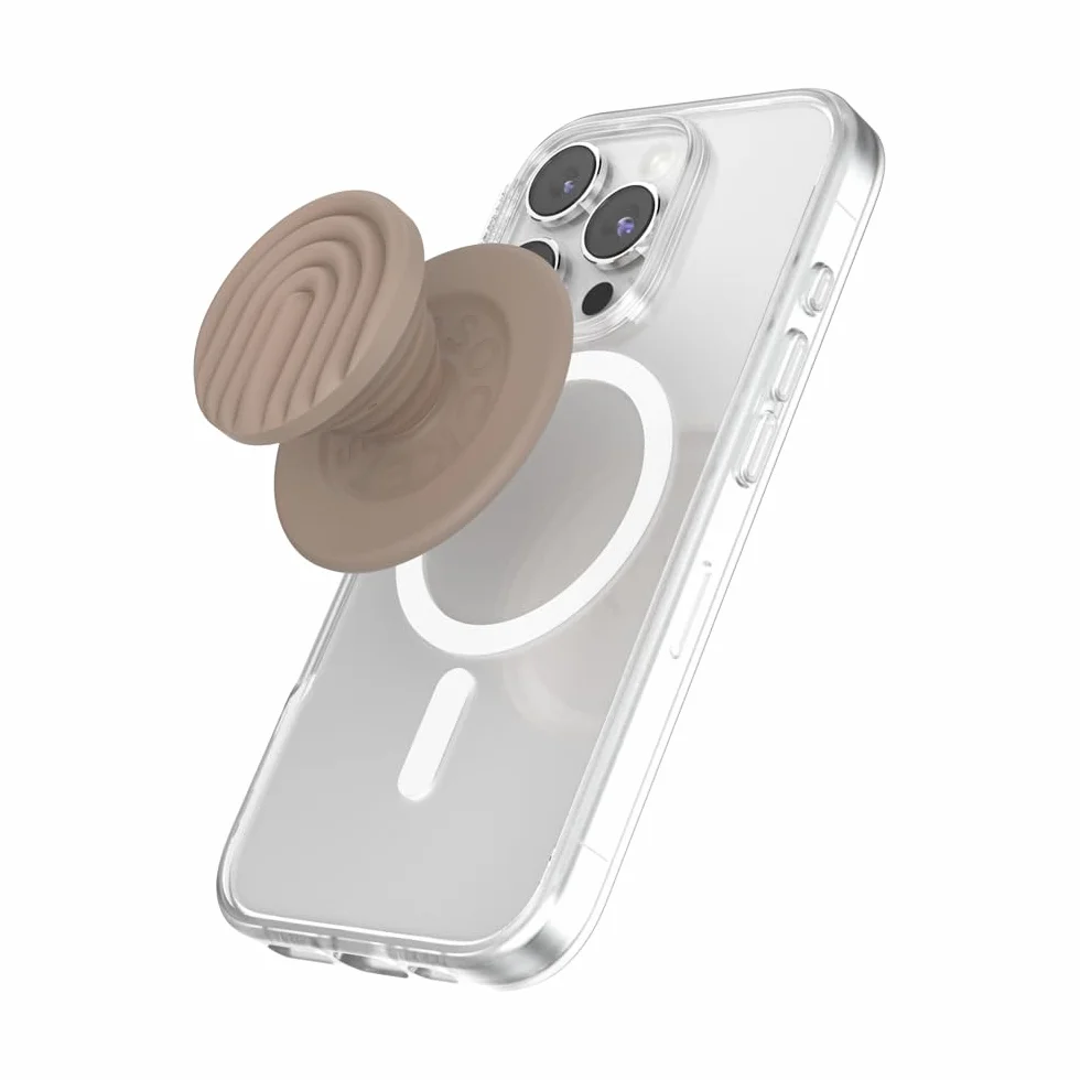 PopSockets Okrągły uchwyt do telefonu kompatybilny z MagSafe, w zestawie pierścień adaptera, uchwyt na telefon, kompatybilny z bezprzewodowym ładowaniem - Latte