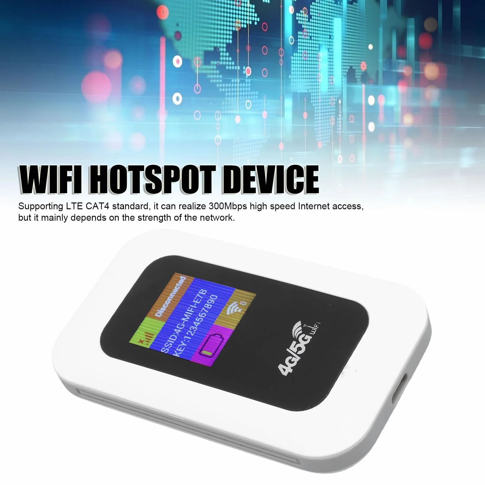 Ejoyous Mobilny Punkt Dostępu, 5G WiFi 300 Mbit/s, Gniazdo Karty SIM Typu Plug-and-play, Router WLAN, Przenośny WLAN, do 10 Użytkowników WLAN