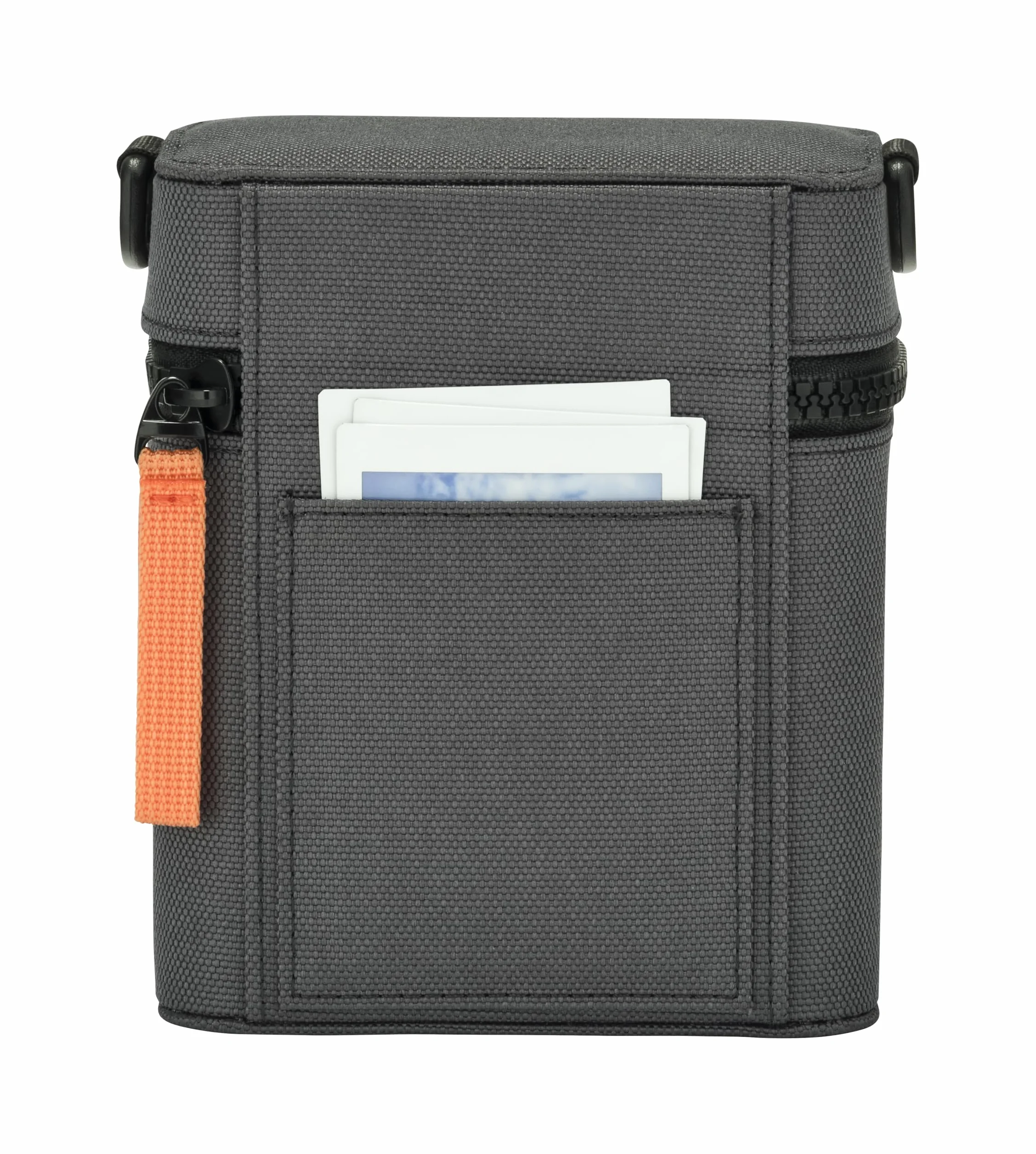instax Mini 41 etui na aparat błyskawiczny z paskiem na ramię, zapinaną na zamek błyskawiczny etui na aparat i tylną kieszenią foliową, wykończone hartowaną tkaniną Charcoal Grey