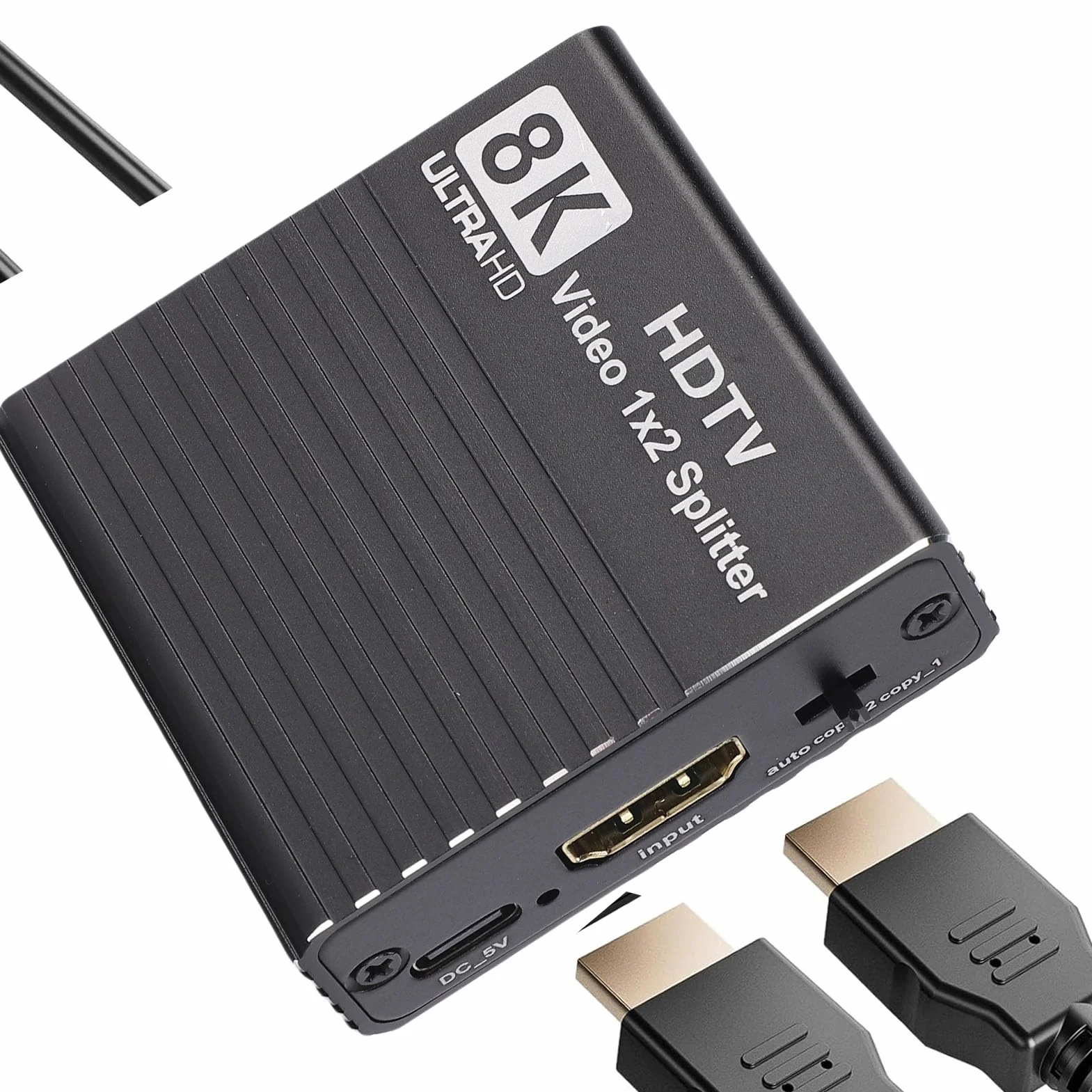 Bewinner Rozdzielacz HDMI 2.1 8K 60Hz 4K 120Hz 1 Wejście 2 Wyjścia