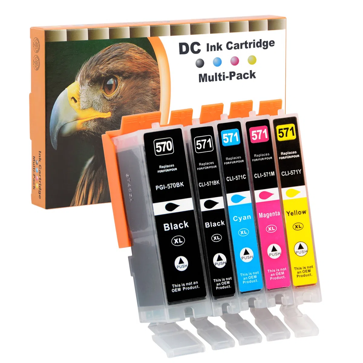D&C 5X kartridże do drukarki, kompatybilne z Canon PGI-570 PGI570 CLI-571 CLI570 do Canon PIXMA MG5750 MG5751 MG5752 MG5753 MG6800 MG6850 MG6851 MG6852 MG6853 MG6853 MG7700 MG7750 MG7751 MG7752 MG7753
