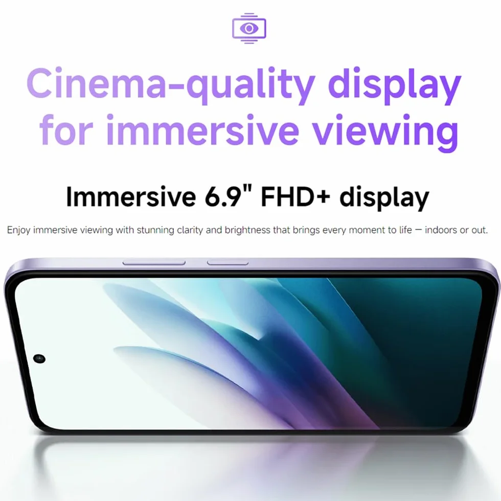 Xiaomi Redmi 15 NFC smartfon, 8 GB + 256 GB, ekran 6,9" FHD+, czarny, akumulator 7000 mAh, szybkie ładowanie 33 W, wyświetlacz 144 Hz, AdaptiveSync, podwójny system AI 50 MP, bez ładowania