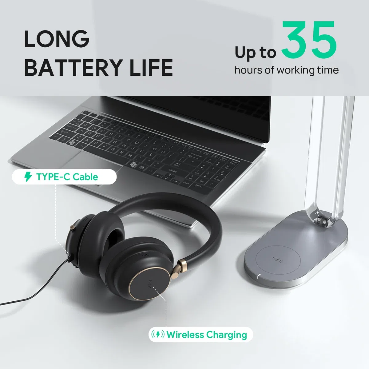 Yealink BH76 Plus zestaw słuchawkowy Bluetooth z redukcją szumów do pracy, zestawy słuchawkowe ANC z mikrofonem, wysuwane ramię mikrofonowe, słuchawki z certyfikatem zespołu