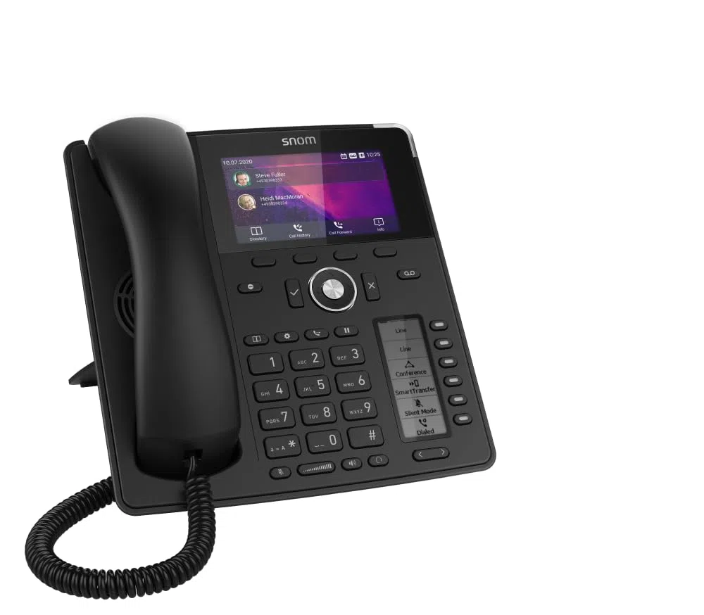 Snom D785N telefon IP, telefon stołowy SIP, kolorowy wyświetlacz TFT 4,3" 480 x 272 pikseli, 12 tożsamości SIP, przełącznik haka czujnika, USB, 48 kluczy do samodzielnego zapisywania (12 fizycznych), czarny, 000459