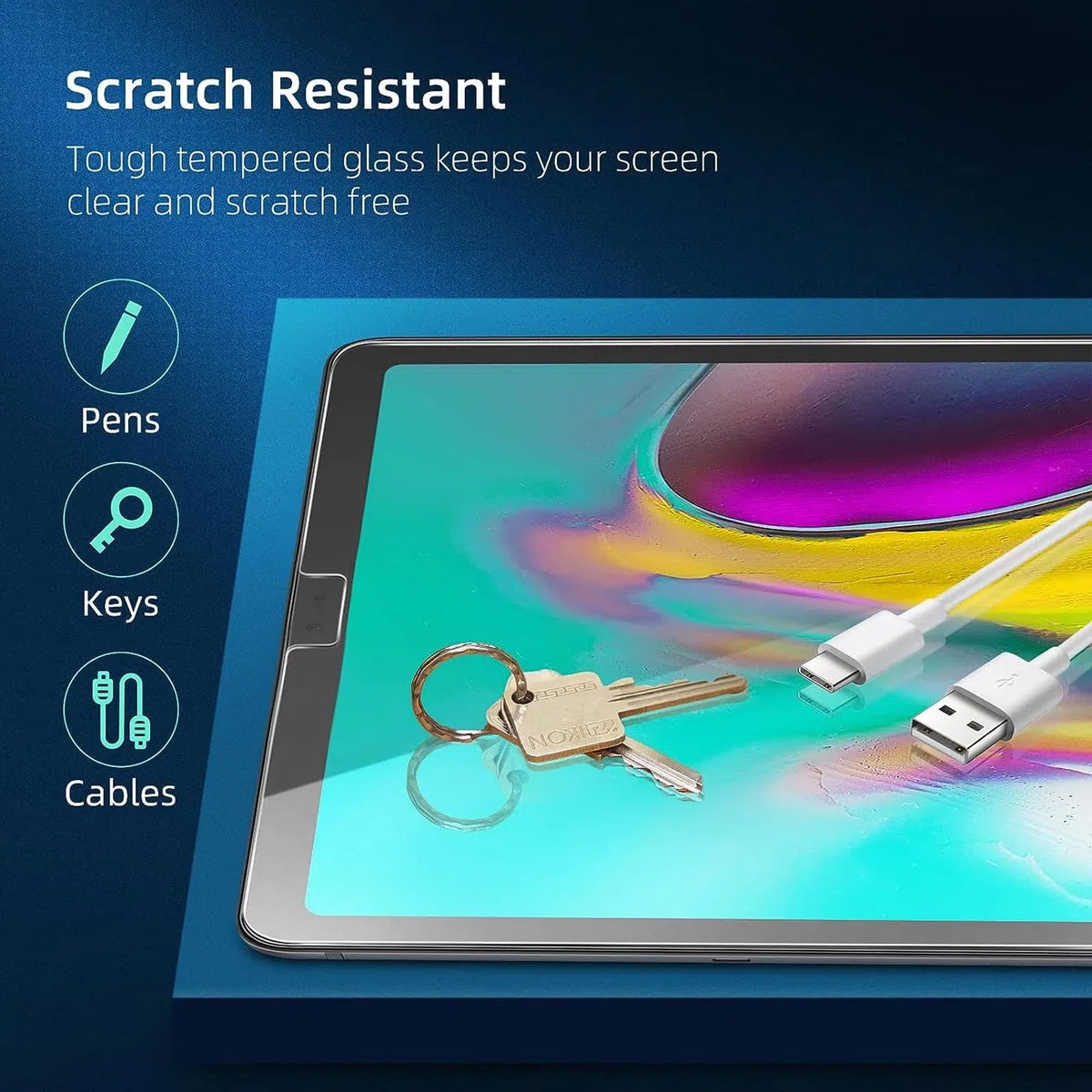 NEW'C 2 sztuki folia ochronna ze szkła pancernego do Samsung Galaxy Tab S6 / S5e 10,5 Cala 2019 (SM-T720/T725/T860/T865) nie zawiera zarysowań, twardość 9H, folia ochronna HD, 0,33 mm