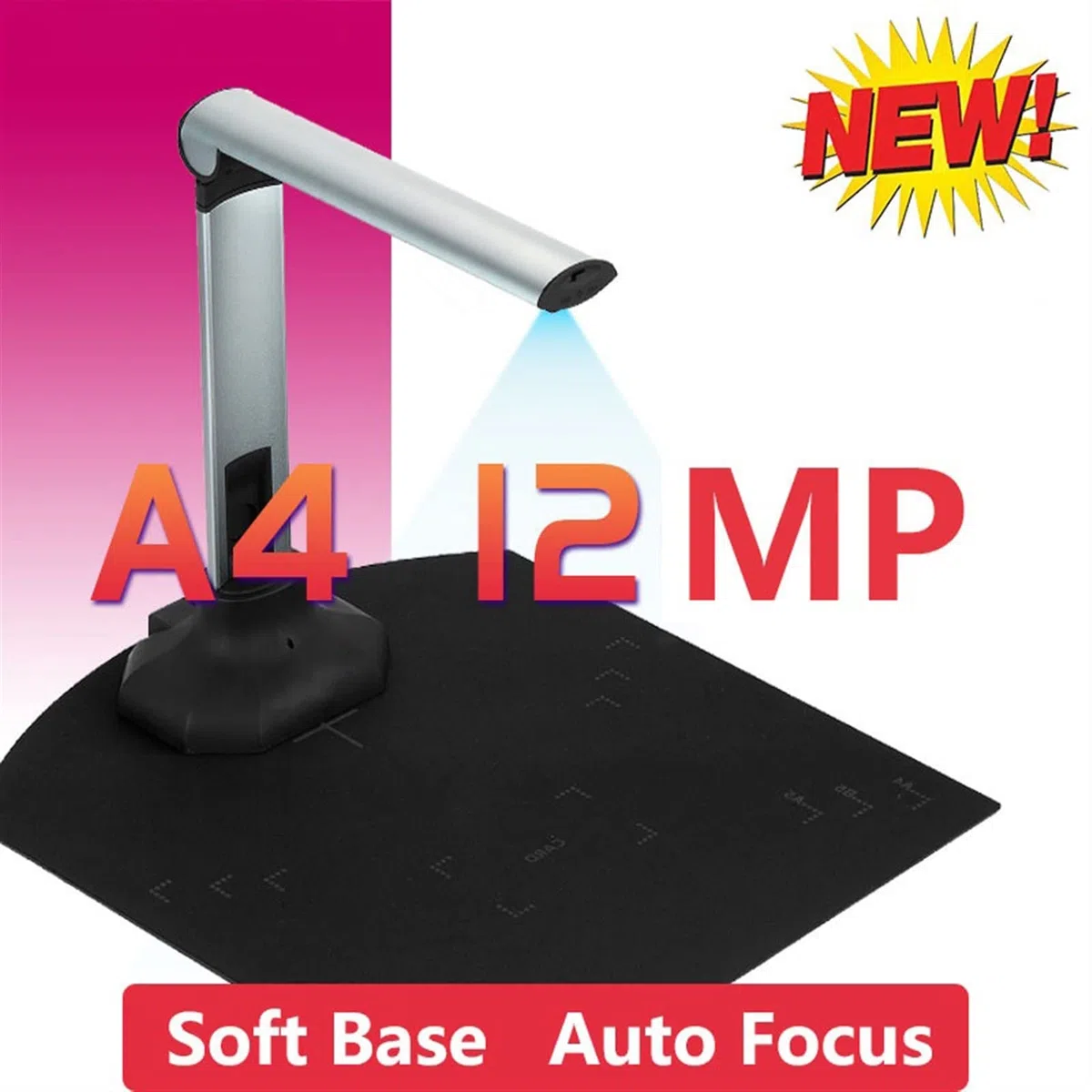 Kamera dokumentacyjna Skaner T1280 Soft Base Book Dokument Camera 12 Mega-Pixel Camera HD. Rozmiar A4 angielski oprogramowanie do biura/szkoły/banku/szpitala Zapewnia dużą prędkość ustawiania os