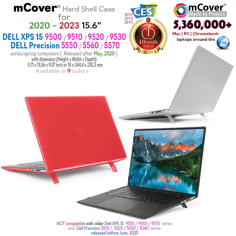 mCover Etui kompatybilne tylko z laptopami Dell XPS 15 9500 9510 9520 / Precision 5550 5560 5570 Series (nie pasuje do innych modeli Dell), przezroczyste