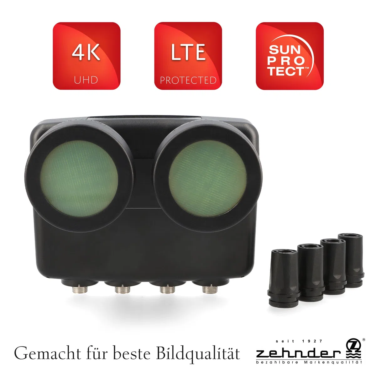 [ Bardzo dobry test, ocena 1.1 *] dziesiątki monoblokowy Quad LNB Astra Hotbird dla 4 uczestników i 2 satelitów, 4-krotny HD 4K LNC do bezpośredniego podłączenia (telewizor, odbiornik satelitarny) LMB