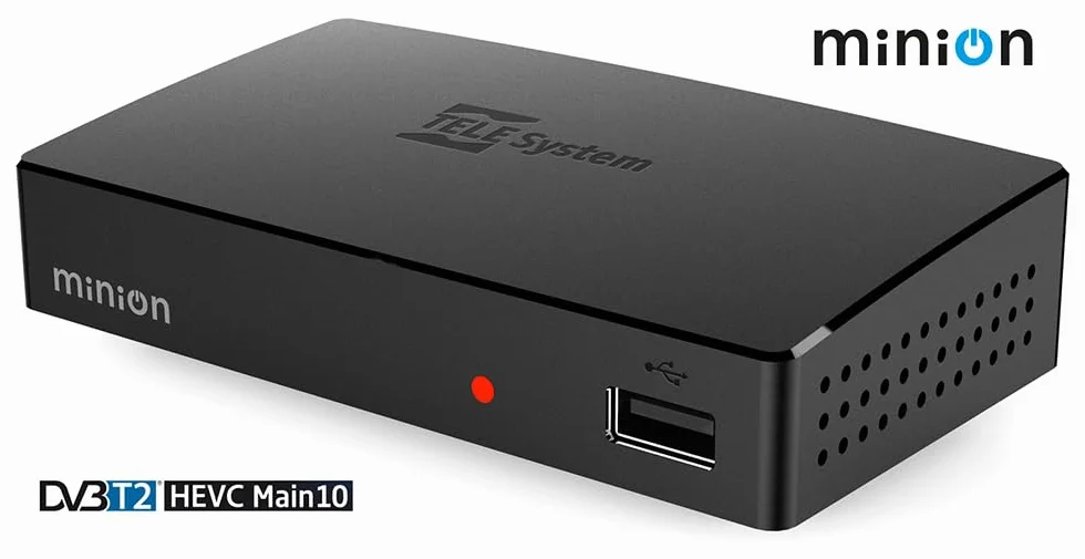 Tele System MINION Cyfrowy dekoder naziemny DVB-T2 HEVC 10-bitowy