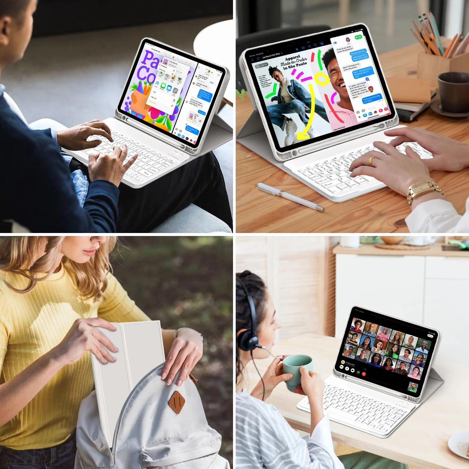 Etui na klawiaturę do iPad Air 11" (M2) 2024, iPad Air 5. Gen 2022/4. Gen 2020 10,9", Bluetooth QWERTZ, Szary