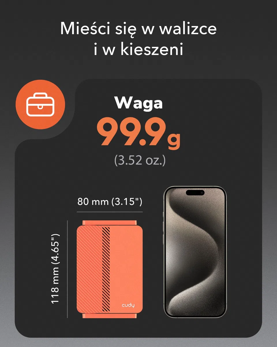 Cudy AC1200 Podróżny Router Wi-Fi, Przedłużacz/Repeater, do Hoteli i Sieci Publicznych, WISP, Klienta i Serwera VPN, USB, TR1200, Dwupasmowy, xDSL, Pomarańczowy