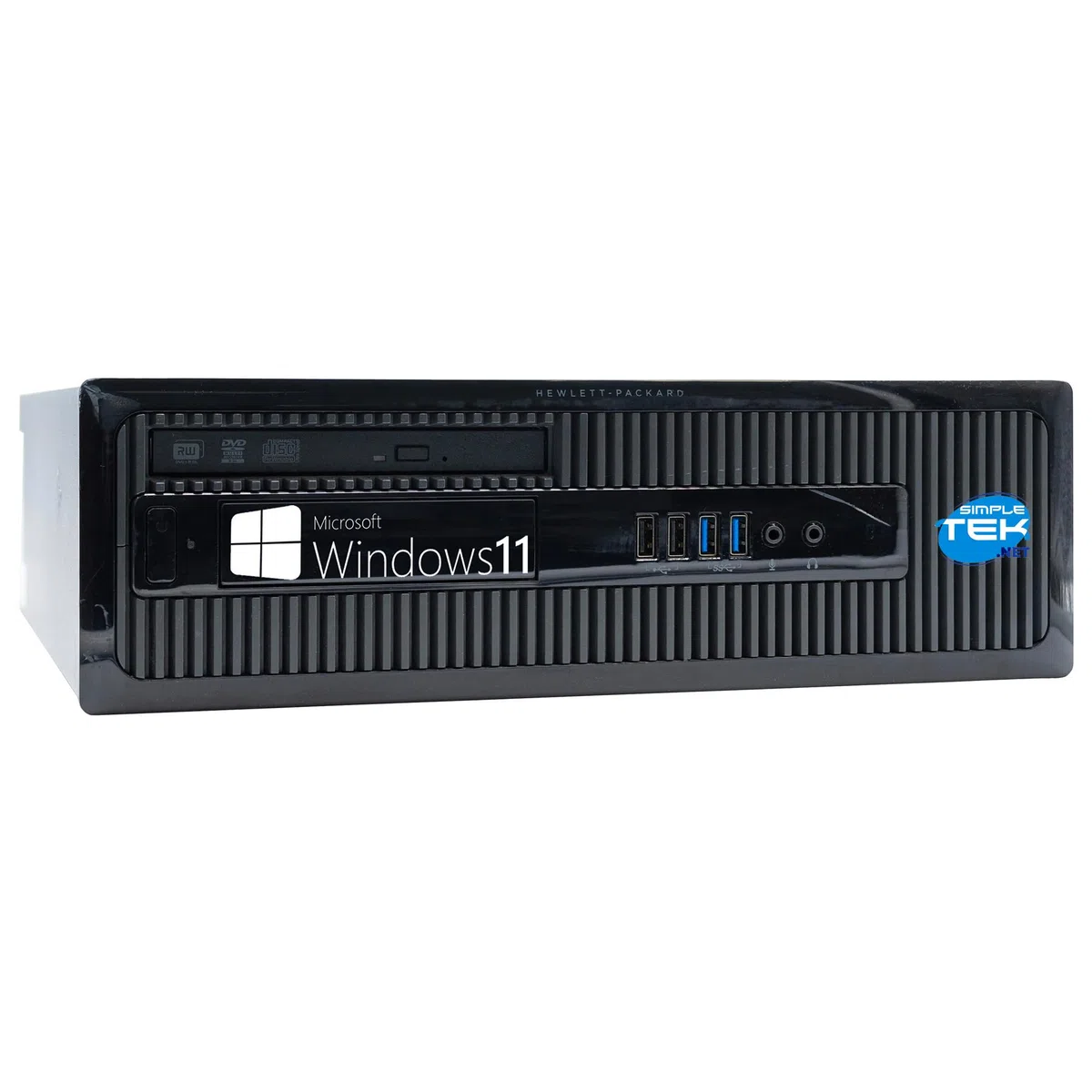 SIMPLETEK Komputer stacjonarny SFF i3, Windows 11 Pro, 16 GB RAM, 2 TB, SSD, DVD-RW, RS232 (odnowiony)