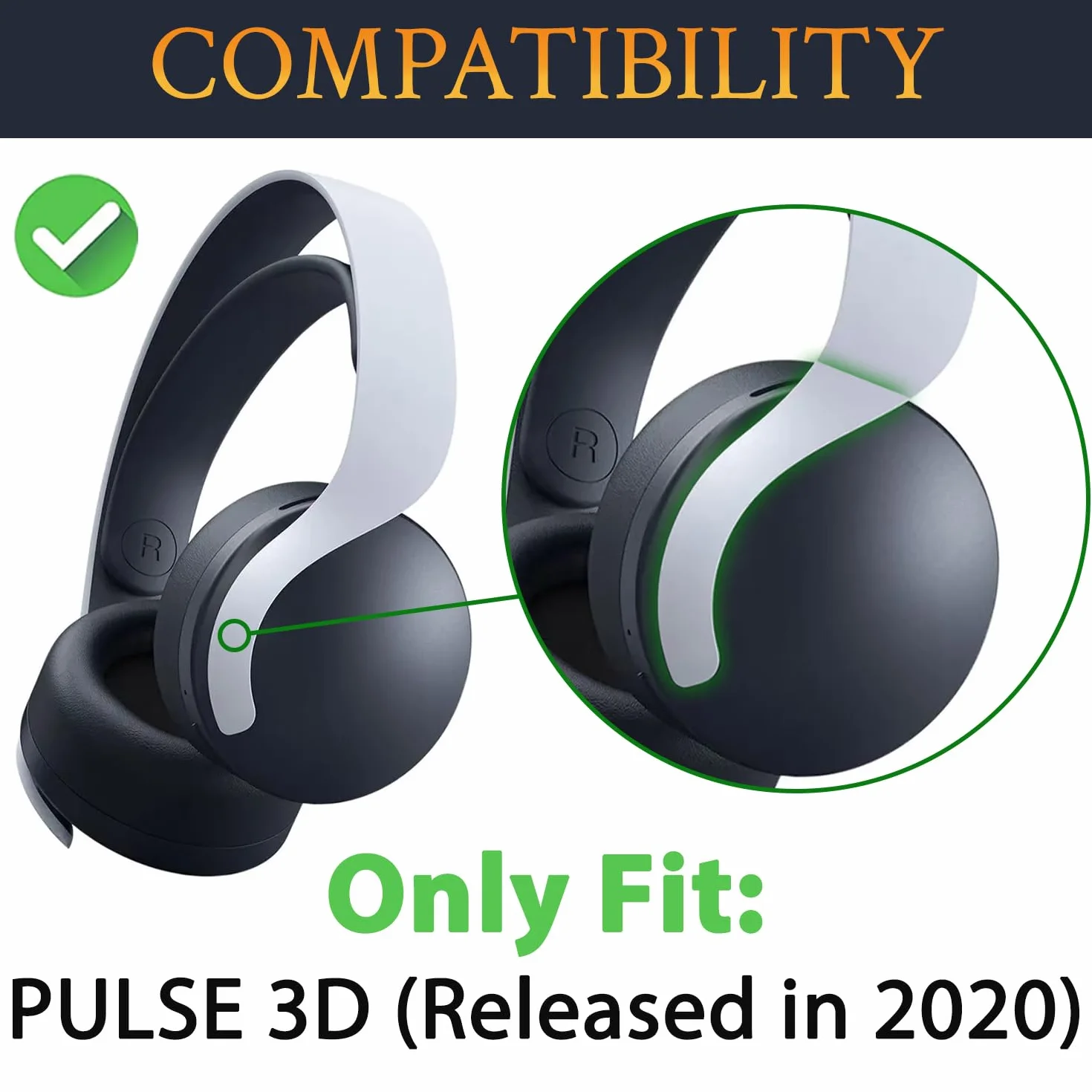 Soulwit Wymienne Poduszki Nausznik Do Sony Playstation 5 Pulse PS5 3D Bezprzewodowy Zestaw Słuchawkowy