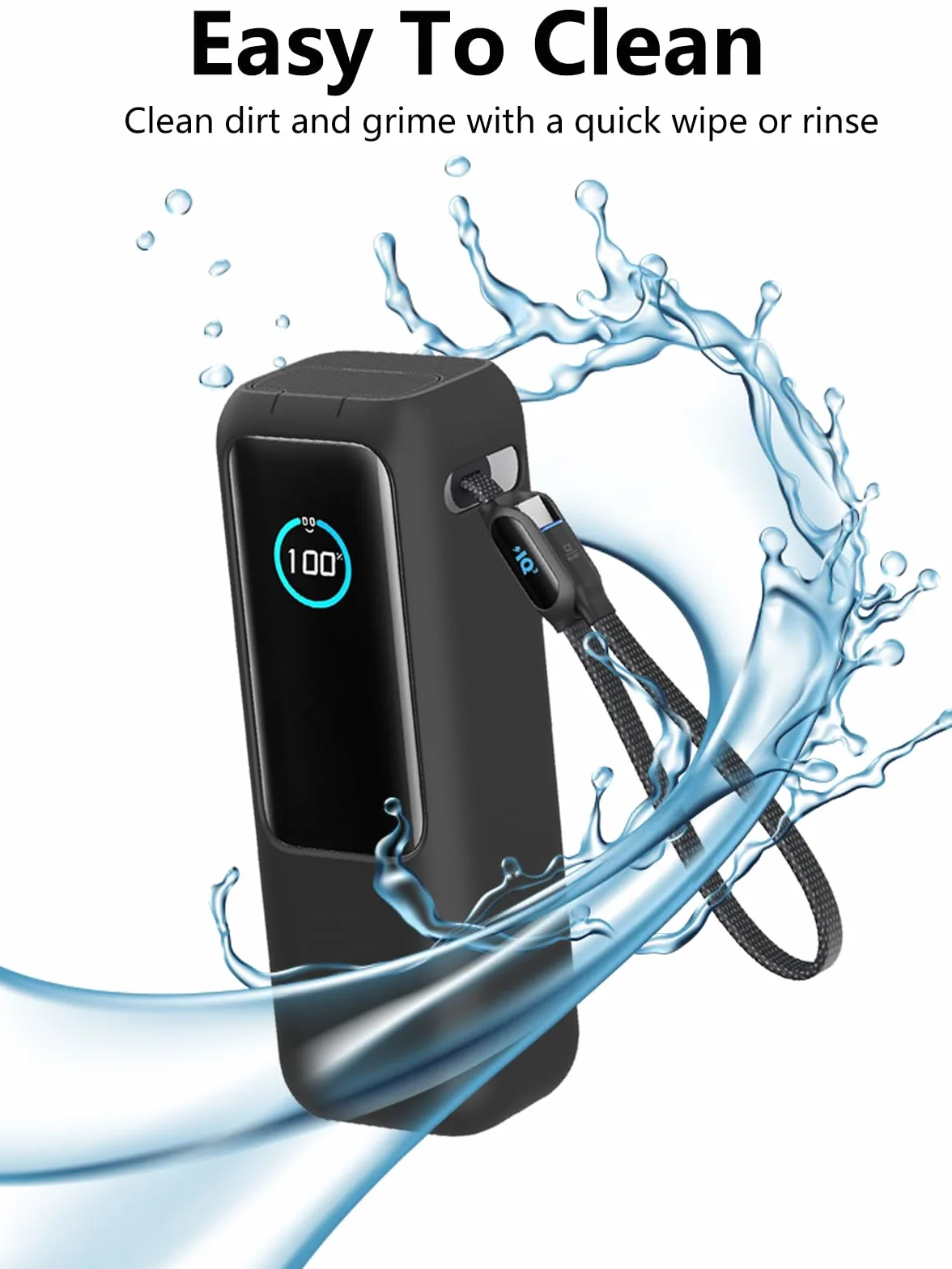 Silikonowe etui ochronne do laptopa Anker Power Bank 165 W (25000 mAh) - odporne na wstrząsy, odporne na zarysowania, antypoślizgowa konstrukcja, zmywalne, wygodne do trzymania, czarne