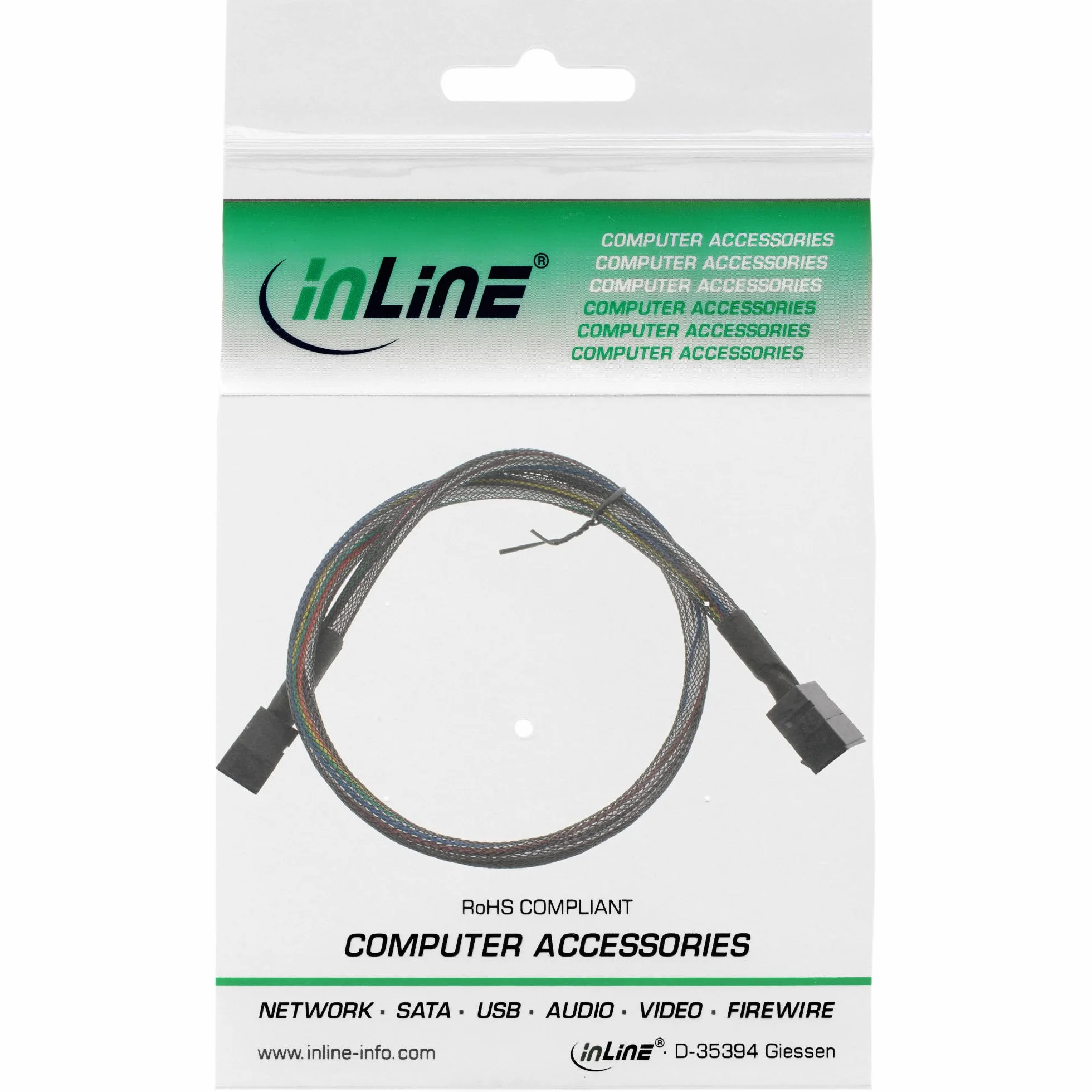 InLine 27625A kabel Mini-SAS HD, SFF-8643 do SFF-8643, z taśmą boczną, 0,5 m