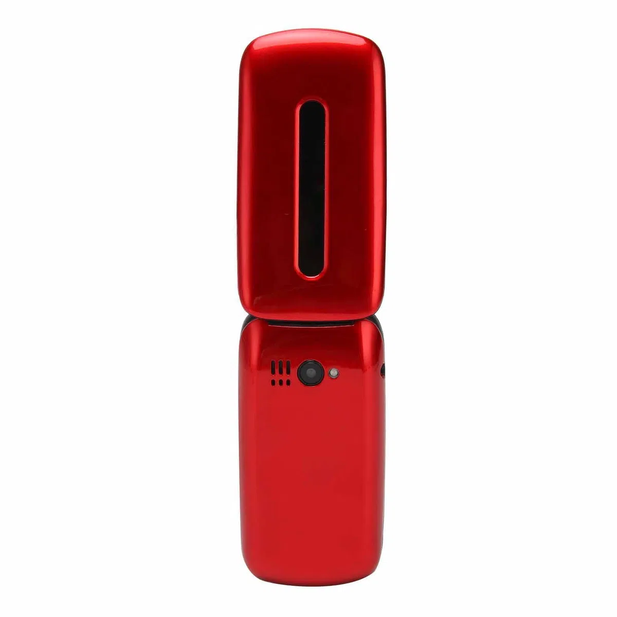Telefon z klapką na Dwie Karty SIM z Kolorowym Ekranem 1,77 Cala, Mocnym Głośnikiem, baterią 1200 MAh, funkcją SOS, Dużymi Klawiszami i Diodami LED (Czerwony)