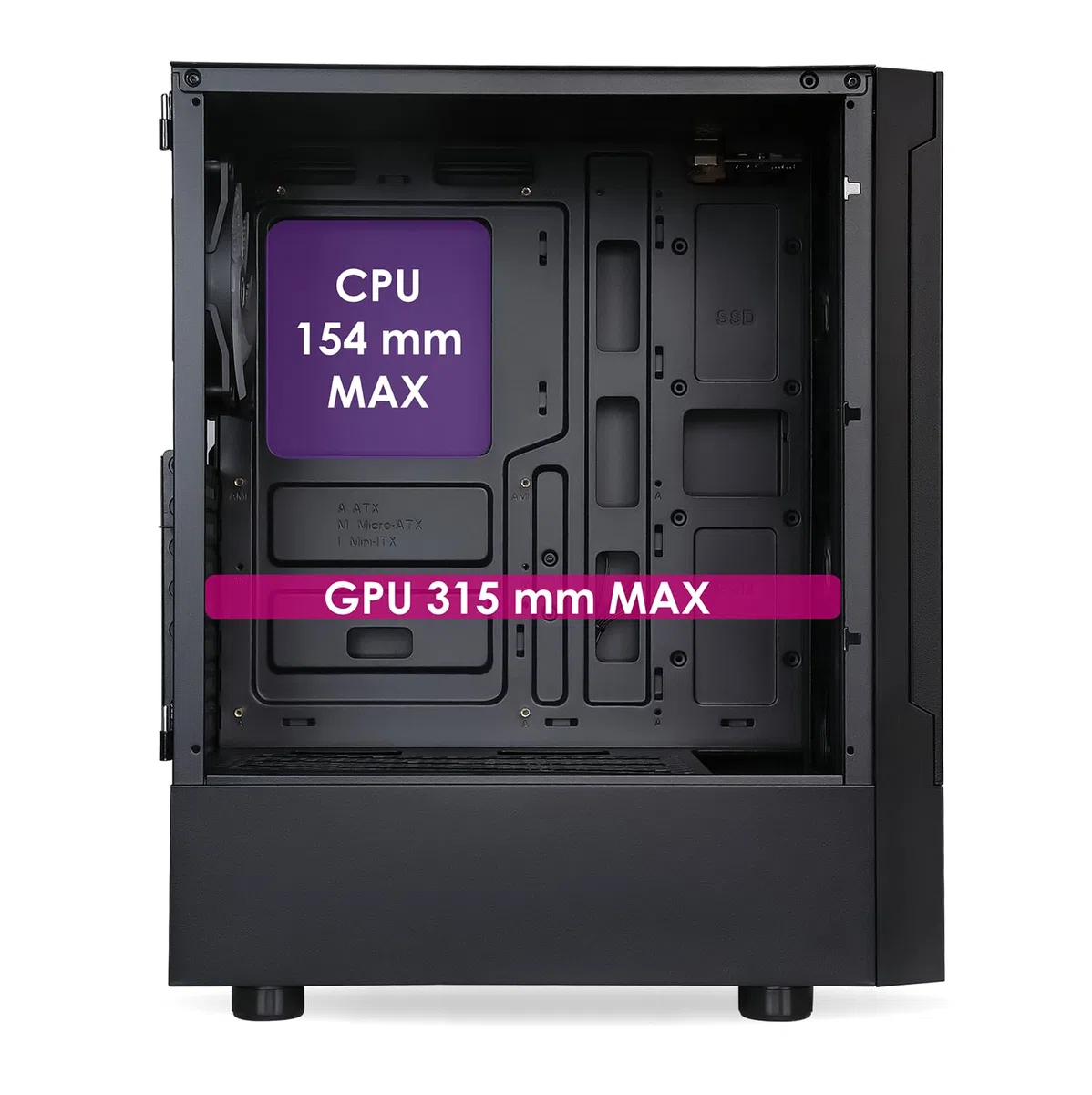 EMPIRE GAMING Obudowa PC Gamer Sapphire - ARGB Medium Tower ATX/Micro-ATX/ITX - boczne drzwi ze szkła hartowanego - 3 wentylatory 3-pinowe 5V LED RGB Adresable 120 mm, MB Sync, czarna