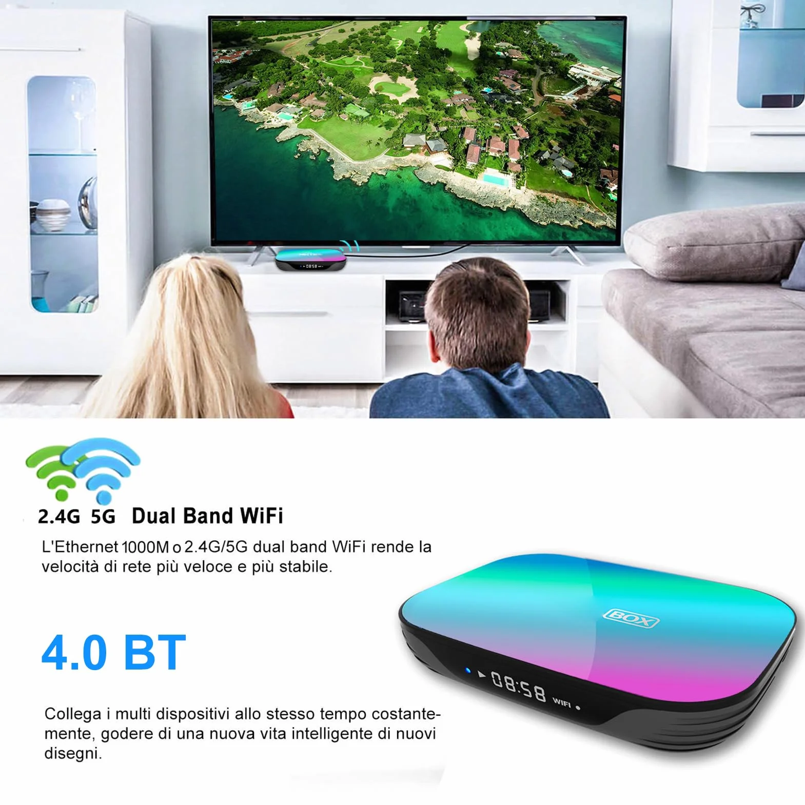 Jectse TV, Pudełko 4 GB DDR3, Czterordzeniowy Dekoder S905X3 8K z Podwójnym WiFi Gigabit Ethernet 2,4G 5G dla Domu (4+32G wtyczka UE)
