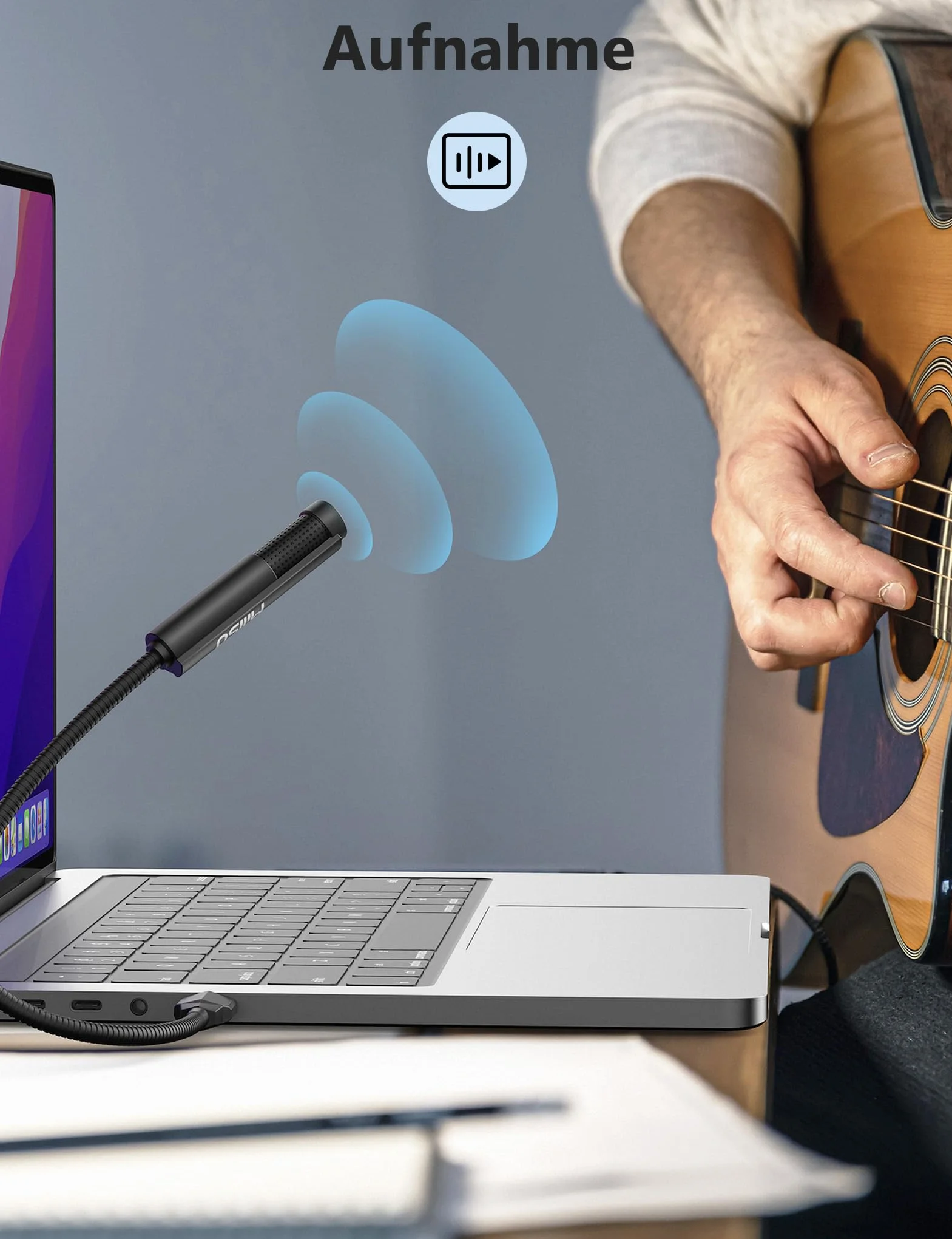 MillSO Mikrofon USB wielokierunkowy pojemnościowy z elastyczną szyjką regulowaną 360° do laptopa PC