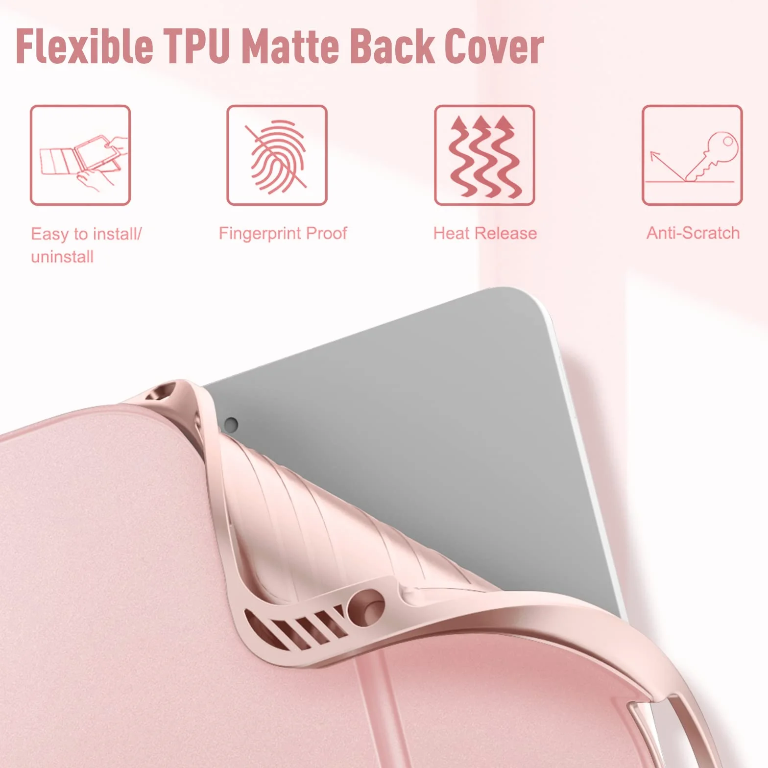 Fintie Etui na klawiaturę do iPad Air 6 11 cali 2024 z touchpadem, magnetyczna, różowe