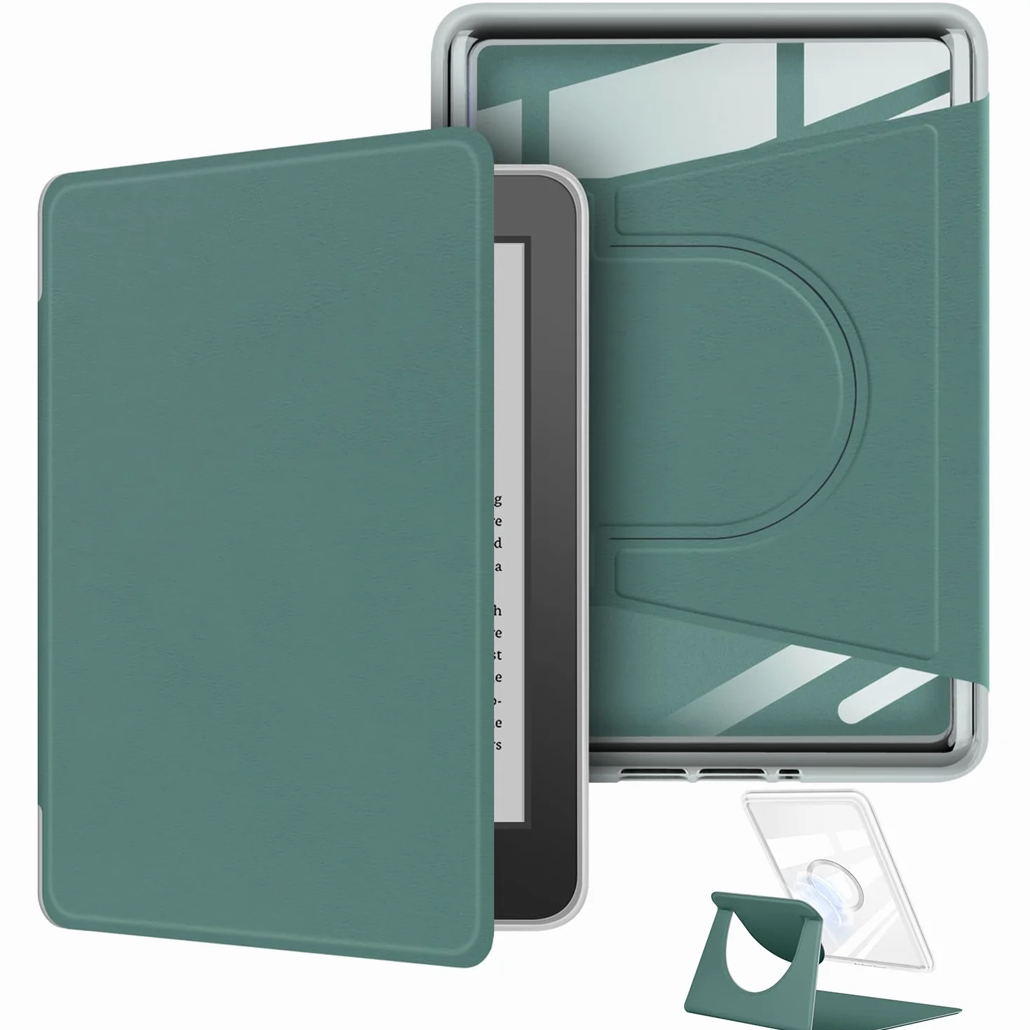 Etui obracane o 360 stopni do Kindle Paperwhite 17.3 cm (wersja 11. generacji-2021), odłączana magnetyczna konstrukcja, ochronna, regulowana osłona, przezroczysta tylna strona z automatycznym uśpienia