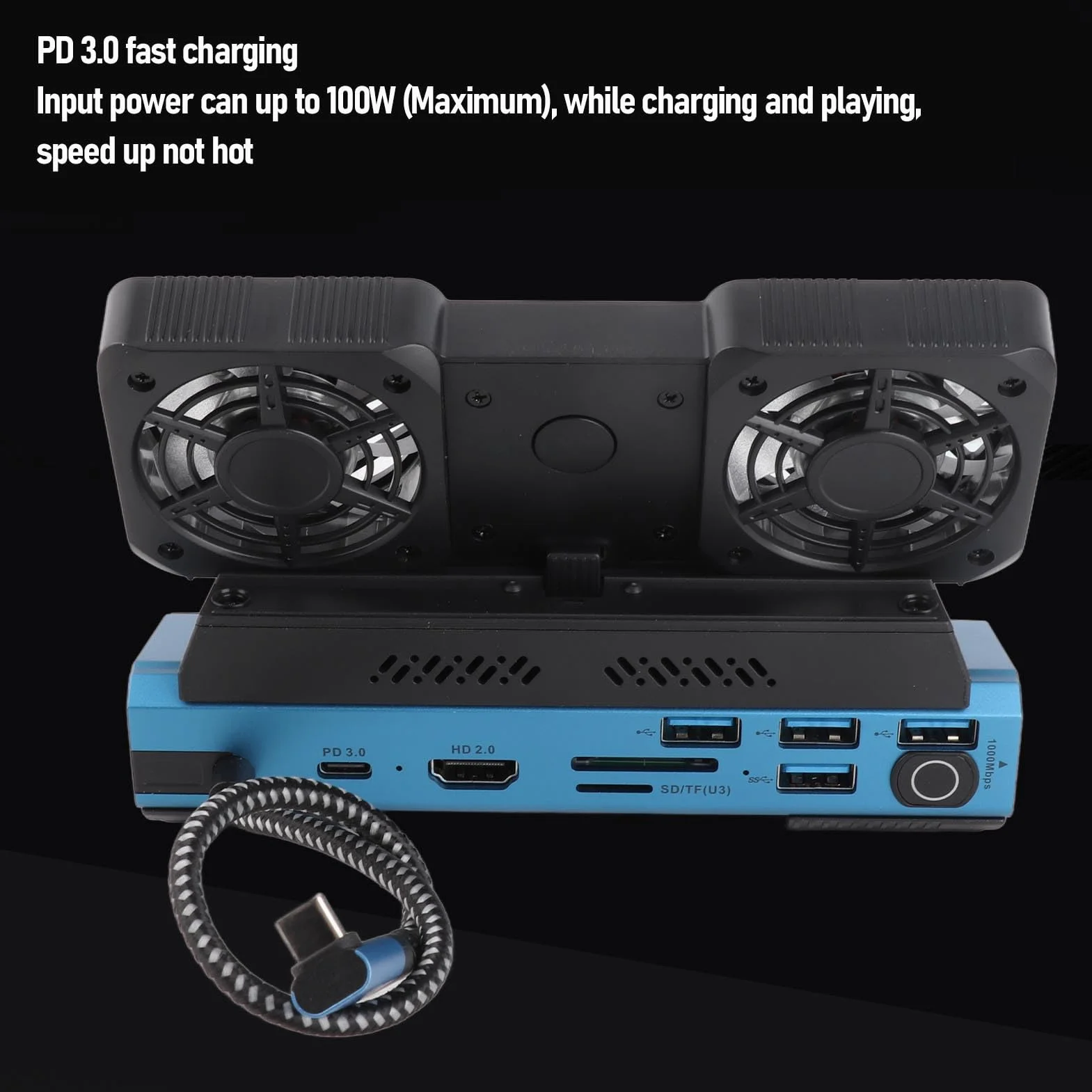 Fockety Stacja Dokująca do Steam Deck, Stacja Dokująca USB C Steam Deck 9 W 1 z HDMI 2.0 4K Przy 60 Hz, Gigabit Ethernet 1000 Mb/s, USB 3.0, Szybkie ładowanie PD 100 W do Laptopa
