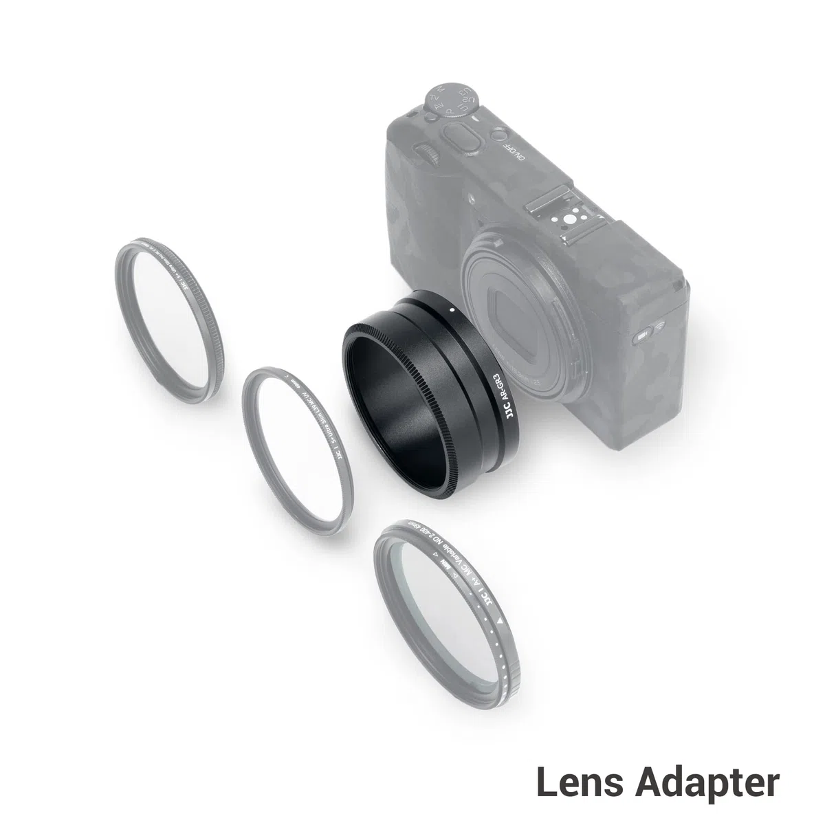 JJC Metalowy pierścień adaptera filtra obiektywu kompatybilny z szerokokątnym obiektywem RICOH GW-4 do kamery GR III GR3, zamiennik adaptera obiektywu RICOH GA-1