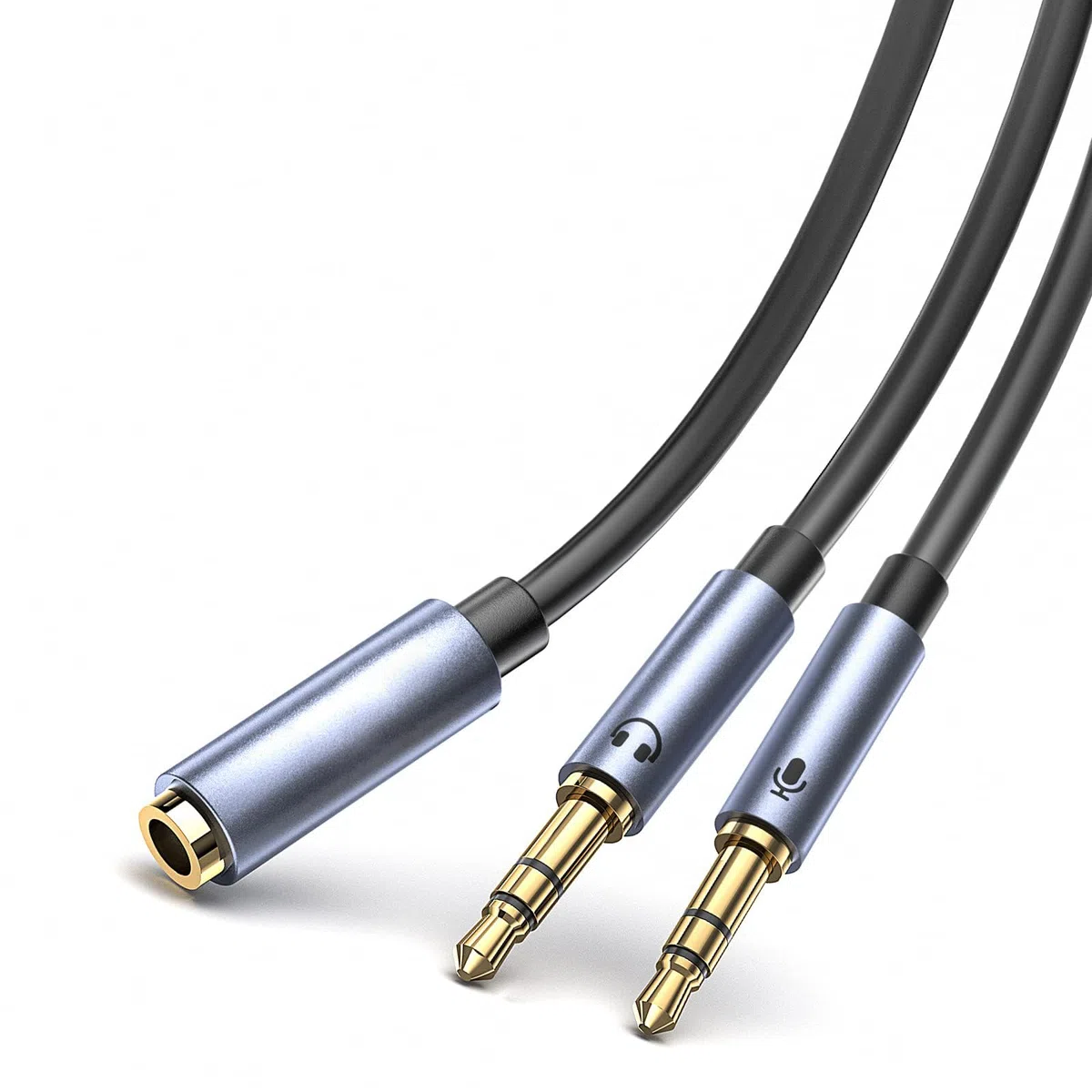Adapter słuchawkowy, rozdzielacz audio, rozdzielacz audio, rozdzielacz 0,3 m (podwójny 3,5 mm męski na 3,5 mm żeński), adapter słuchawkowy, 1 na 2 gniazdo do słuchawek, zestawu słuchawkowego,