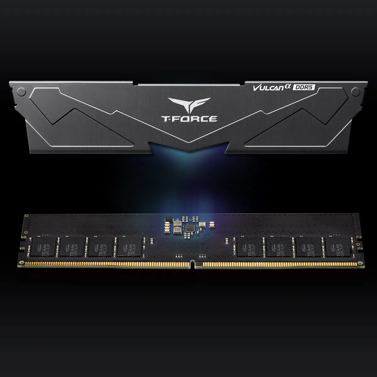 TeamGroup T-Force Vulcan 16 GB 6000 MHz (6000 MT/s) CL38 czarna pamięć do gier, DDR5 UDIMM, metalowy radiator, ECC, XMP 3.0/AMD Expo, kompatybilny z procesorem Intel/AMD, wysoka wydajność, pamięć RAM