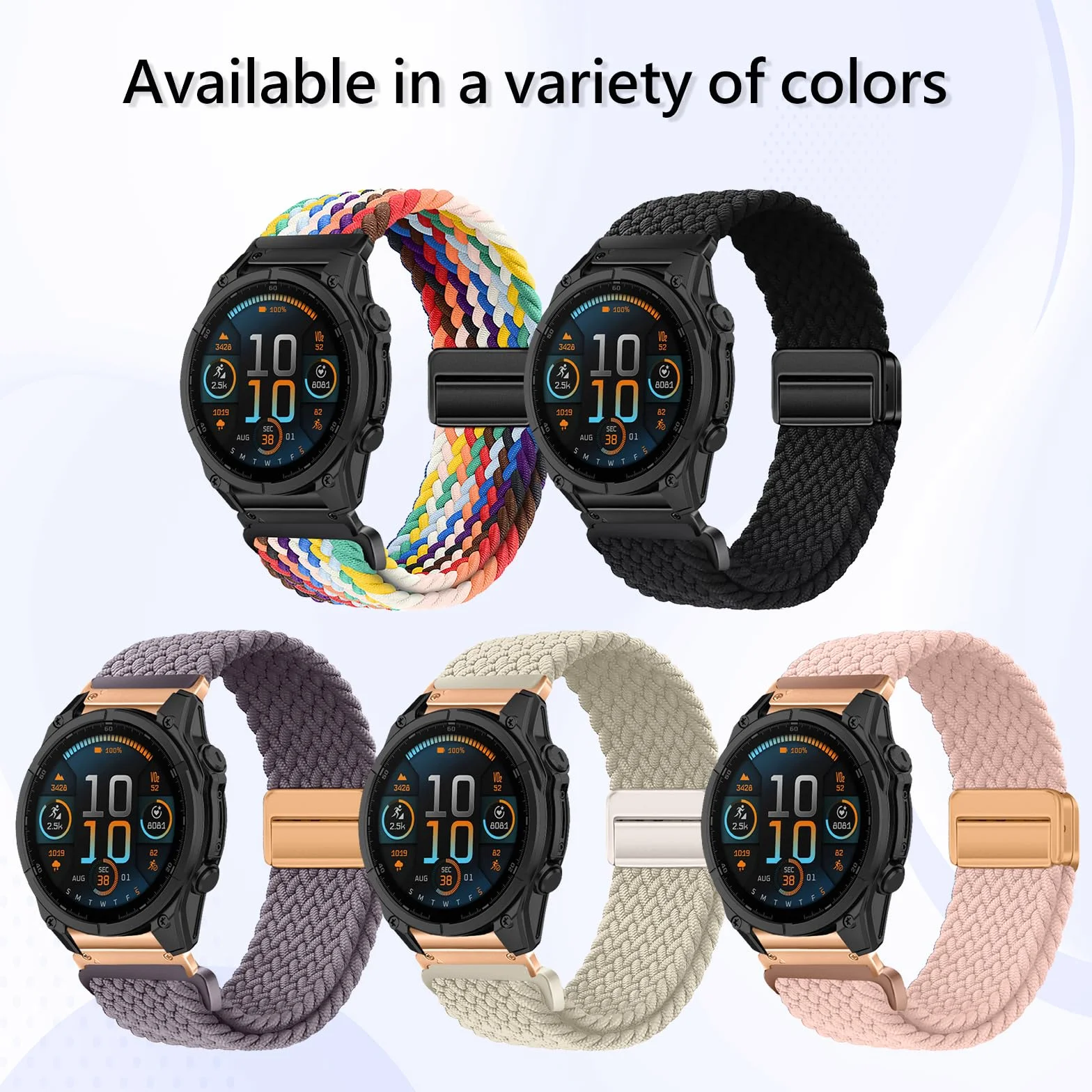 ZoRoll Paski Quickfit 20 mm do zegarka Garmin Fenix 8 43 mm/7S Pro/7S/6S/6S Pro/5S, magnetyczny, nylonowy, regulowany pasek do zegarka, pasek zastępczy do Garmin Descent Mk3S/Approach S70