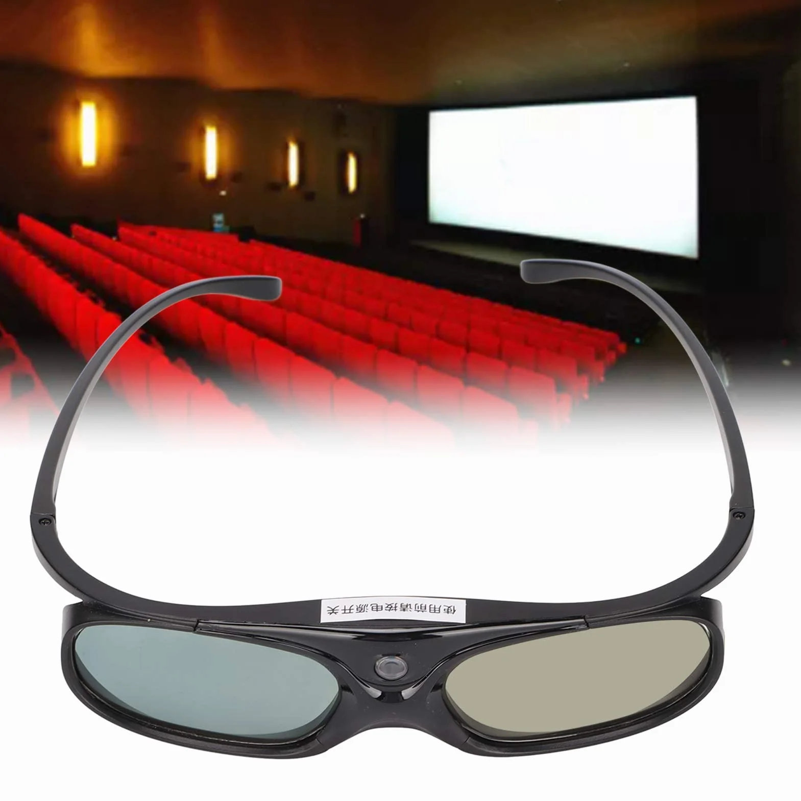 T opiky DLP okulary 3D, 1080p, 144 Hz, możliwość ponownego ładowania, DLP-Link 3D, z szerokim kątem widzenia 178°, okulary 3D z migawką 3D (czarne)