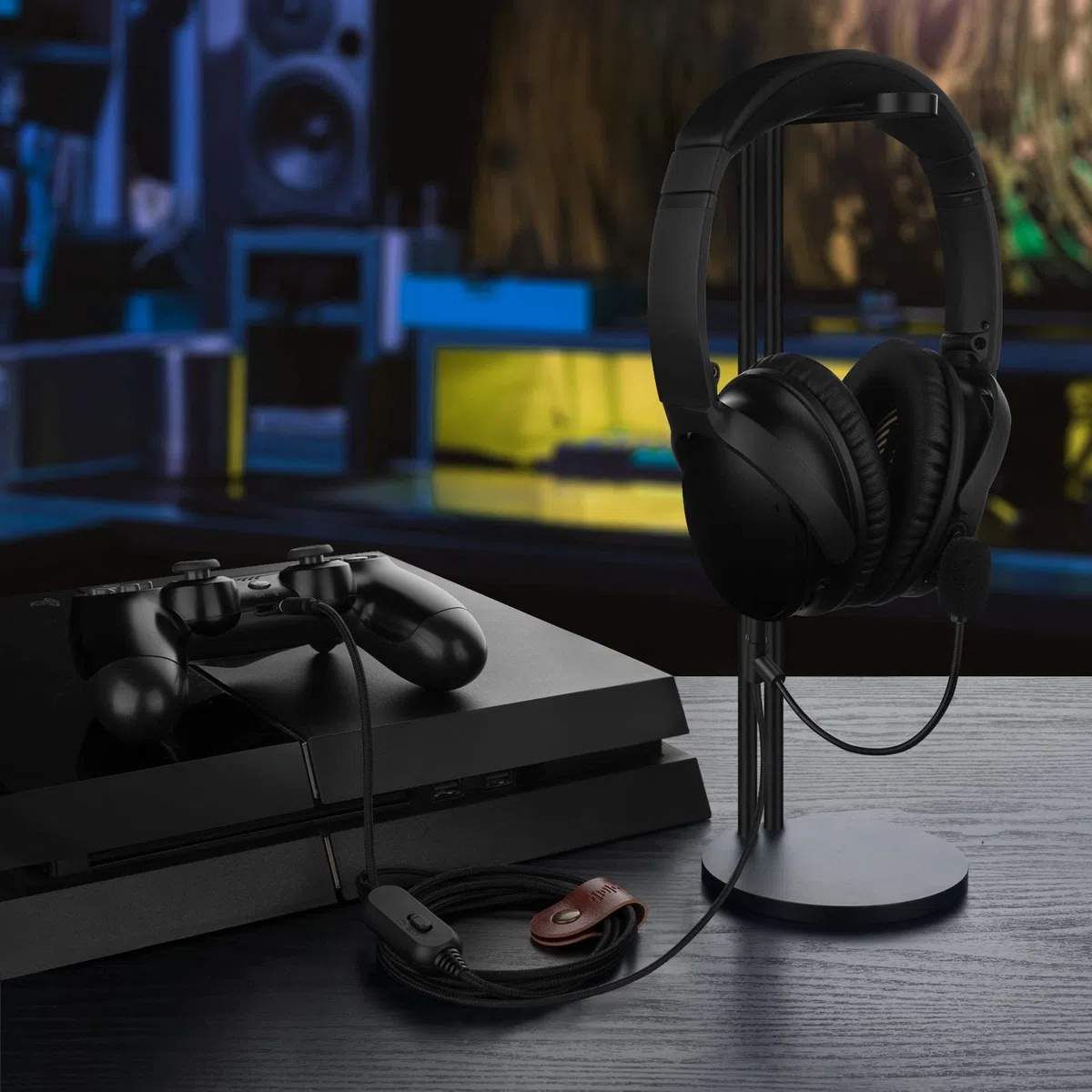 Geekria Kabel do słuchawek z mikrofonem typu boom, kompatybilny z Bose QC Ultra II/SE/45, 700, wtyk 2,5 mm, nylonowy pleciony zamiennik z mikrofonem boom do gier i spotkań (5,6 ft)
