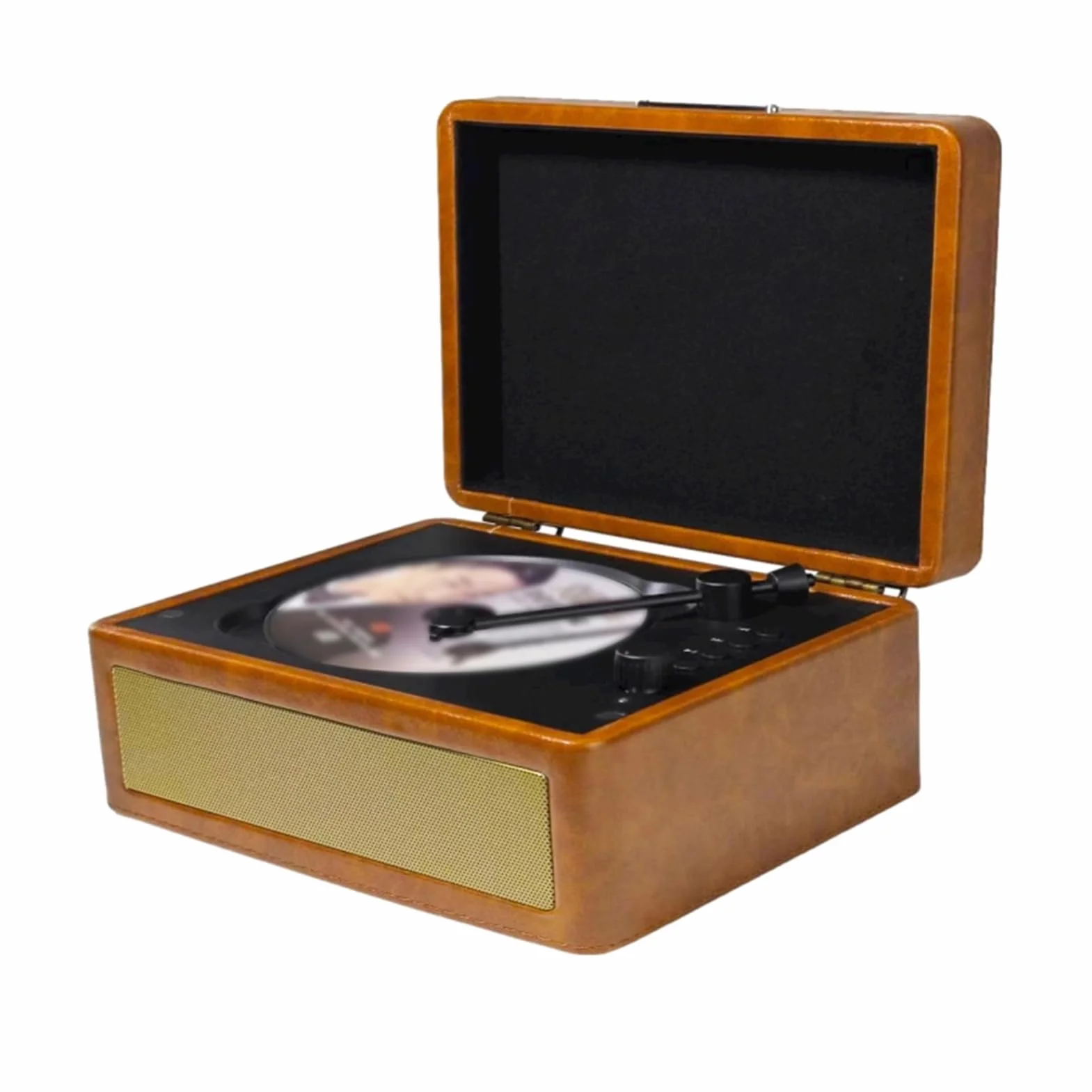 Odtwarzacz CD, Odtwarzacz Retro CD Z możliwością Wkładania Płyty w Formie Tacy Odtwarzanie Z Dysku USB Vintage Odtwarzacz CD dla Entuzjastów Muzyki i Kolekcjonerów (Khaki)