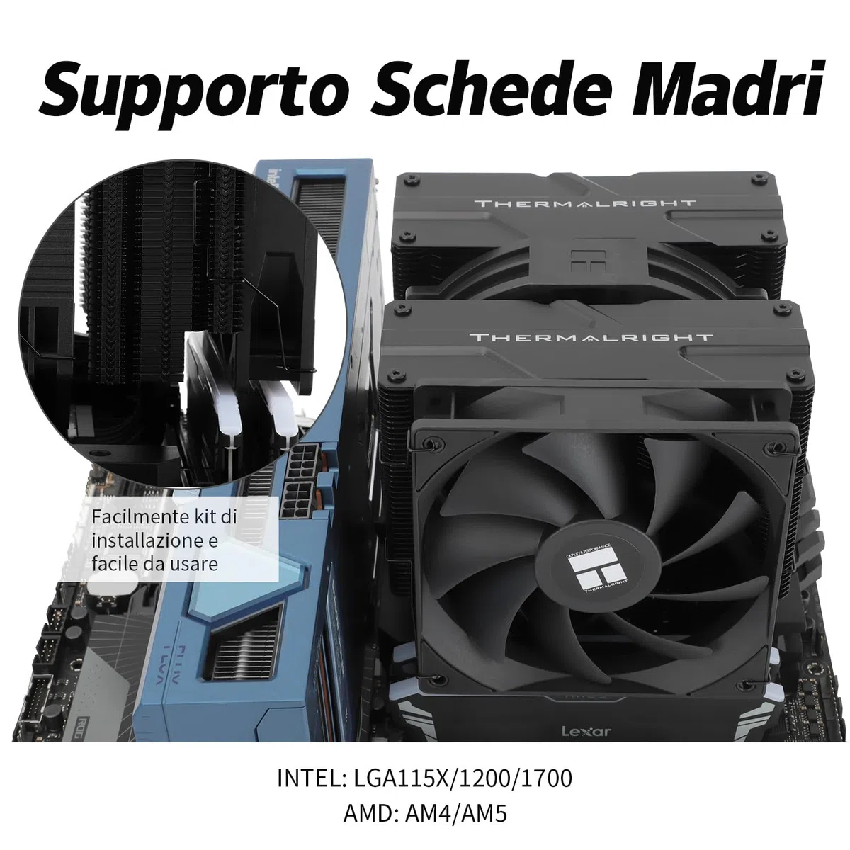 TR Peerless Assassin 140 czarny, 6 ciepłowodów, dwa wentylatory PWM i dwie wieże, chłodzenie procesora o wysokości 158 mm z górną pokrywą, do AM4/AM5 i Intel LGA 1851/170/1150/1151/1200