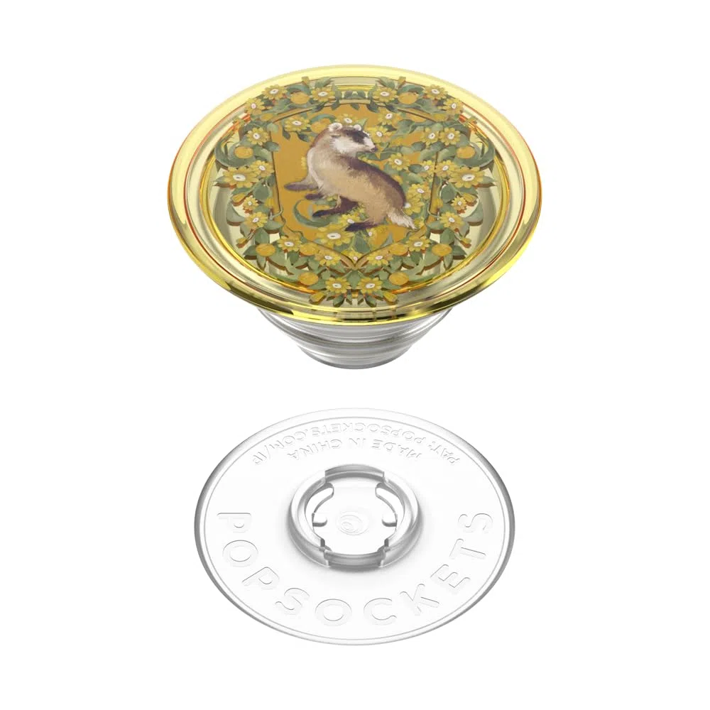 PopSockets: PopGrip - Rozszerzany stojak i uchwyt z wymiennym blatem do smartfonów i tabletów, urodziny Harry'ego Pottera - Hufflepuff kwiatowy herb
