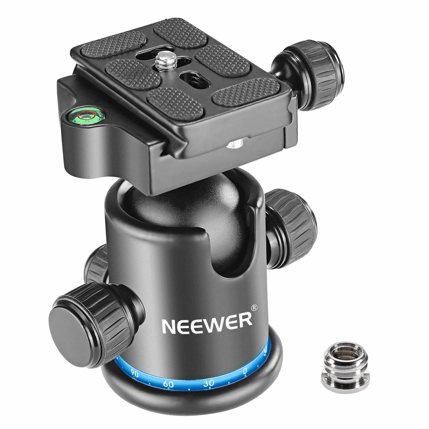 Neewer Głowica kulowa statywu 36 mm 360° panoramiczna metalowa płytka szybkozłączka Arca 1/4" gwint 3/8" do 8 kg
