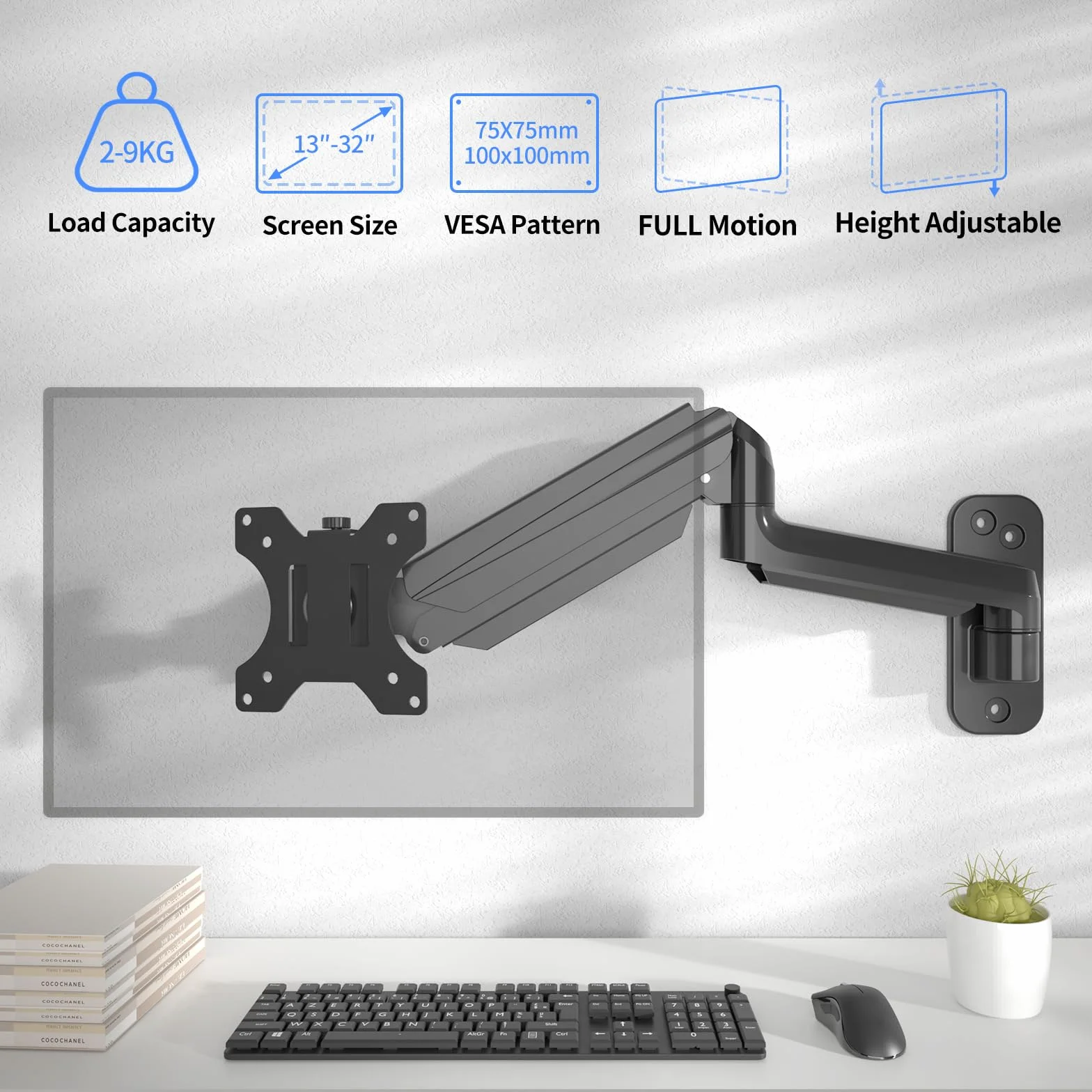 Suptek Uchwyt ścienny do monitora 13-32" LED/LCD/TV 9 kg VESA 75/100mm WM01A