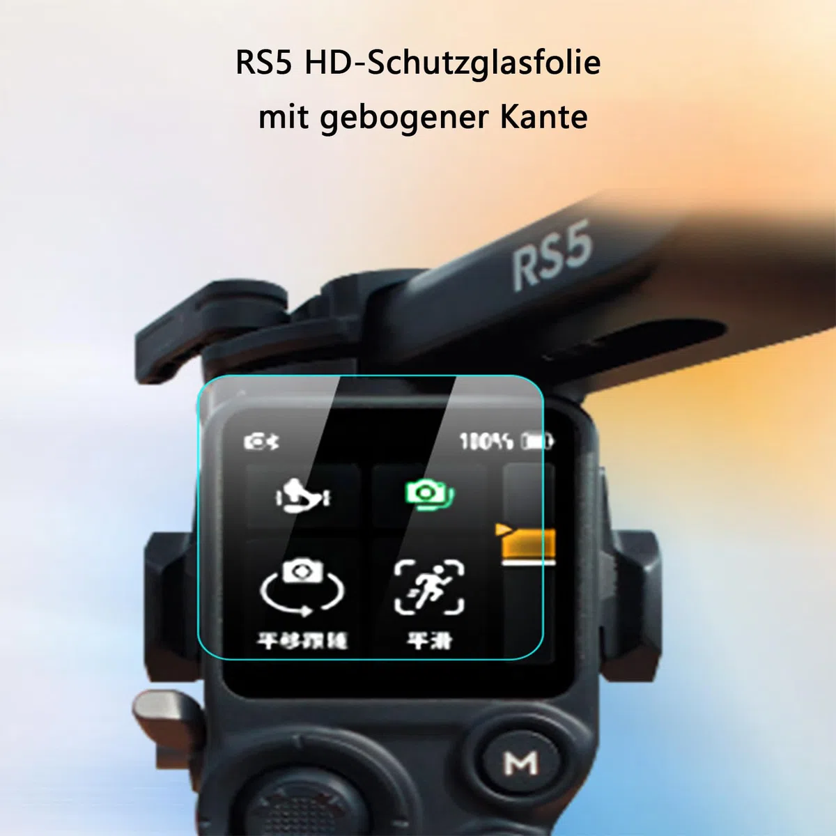 3 sztuki folii ochronnej do ekranu RS5 Gimbal, szkło hartowane 9H, 0,3 mm ultra cienkie, zaokrąglone krawędzie 2,5D, przezroczysta HD, odporna na zarysowania, bez pęcherzyków powietrza, ochrona